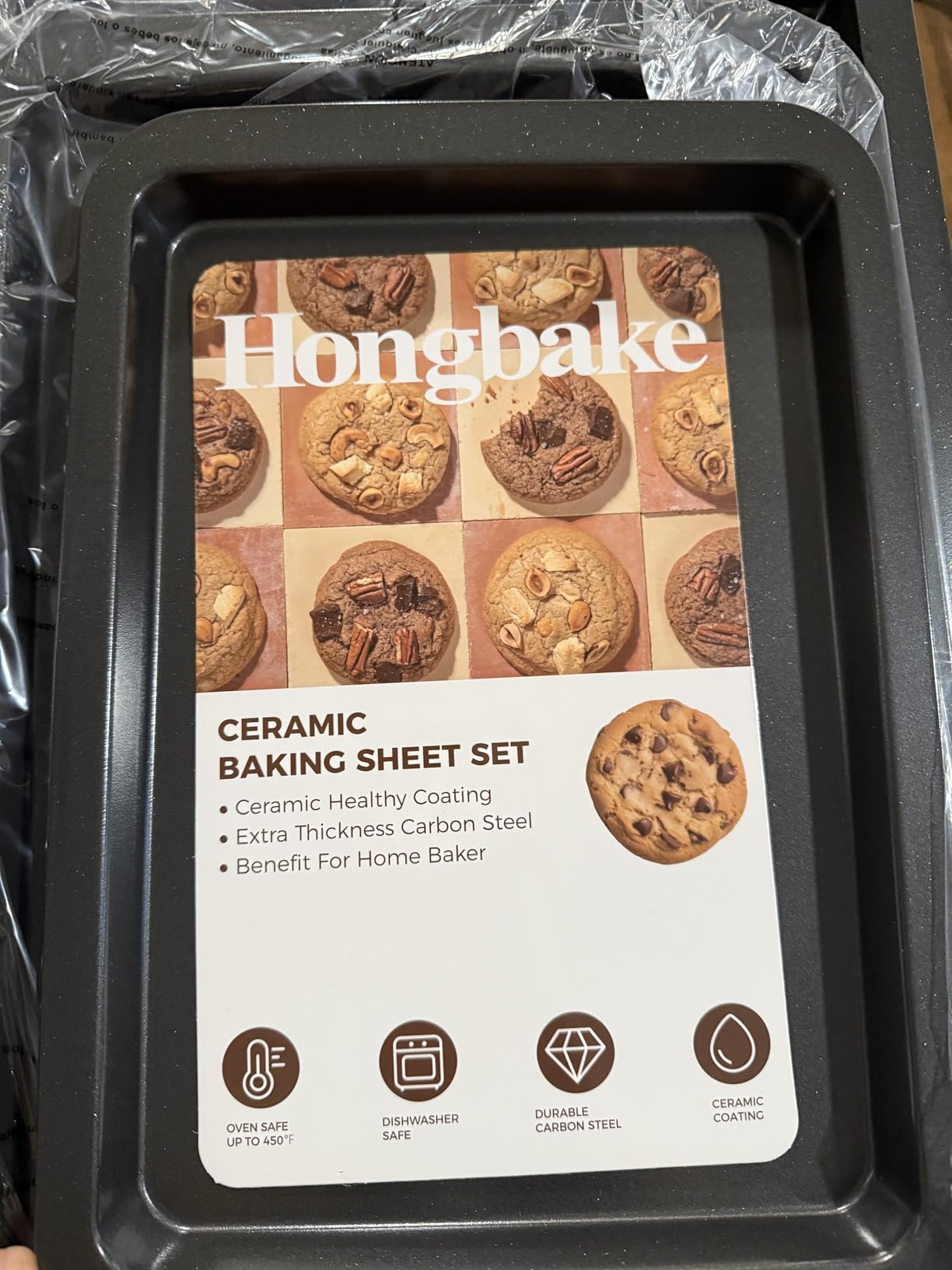 HONGBAKE Ceramic Baking Sheet Pan Set of 3, Easy to Grab, Non-Toxic customer photo 2