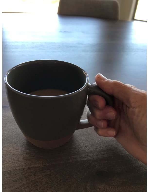 Mora Ceramic Large Latte Mug Set of 4, 16oz - Microwavable, Porcelain Coffee Cups With Big Handle - Modern, Boho, Unique Style For Any Kitchen. Microwave Safe Stoneware - Assorted Neutrals customer photo 1