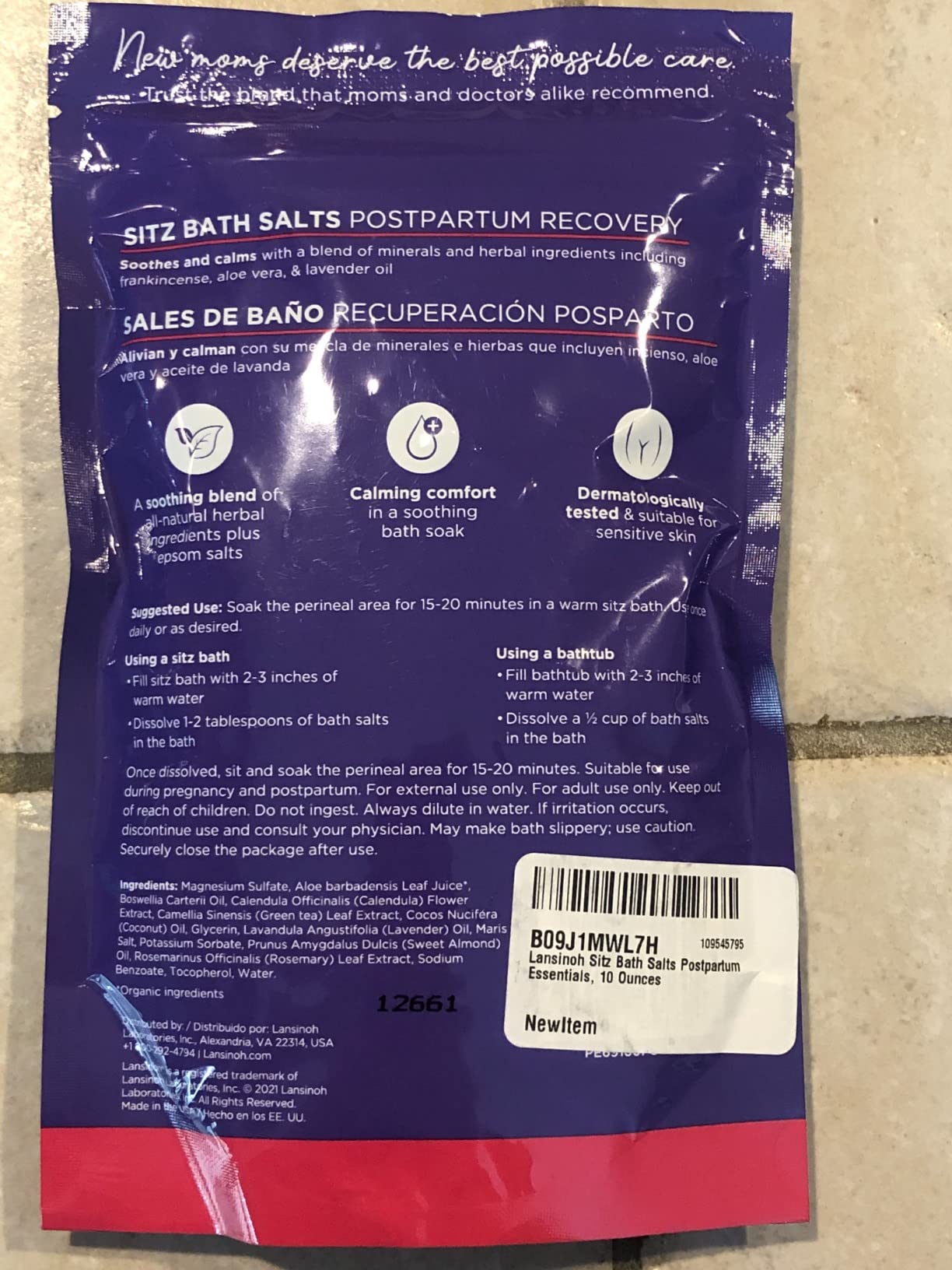 Lansinoh Sitz Bath Salts for Postpartum Care, 10 Ounces customer photo 1