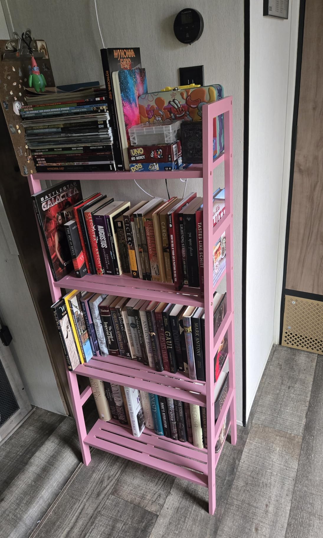 Bamboo Ladder Shelf, 4-Tier Wooden Ladder Bookshelf & Bookcase Organizer customer photo 2