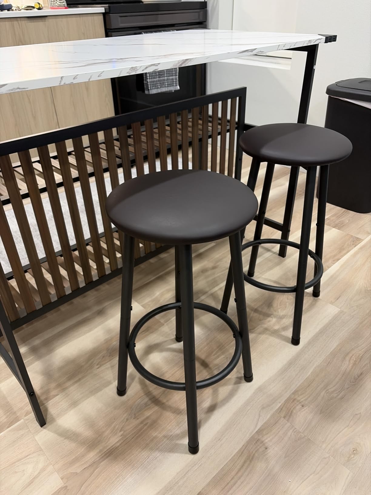 AWQM Kitchen Island with Seating & Storage, Bar Table and Chair Set, White customer photo 1