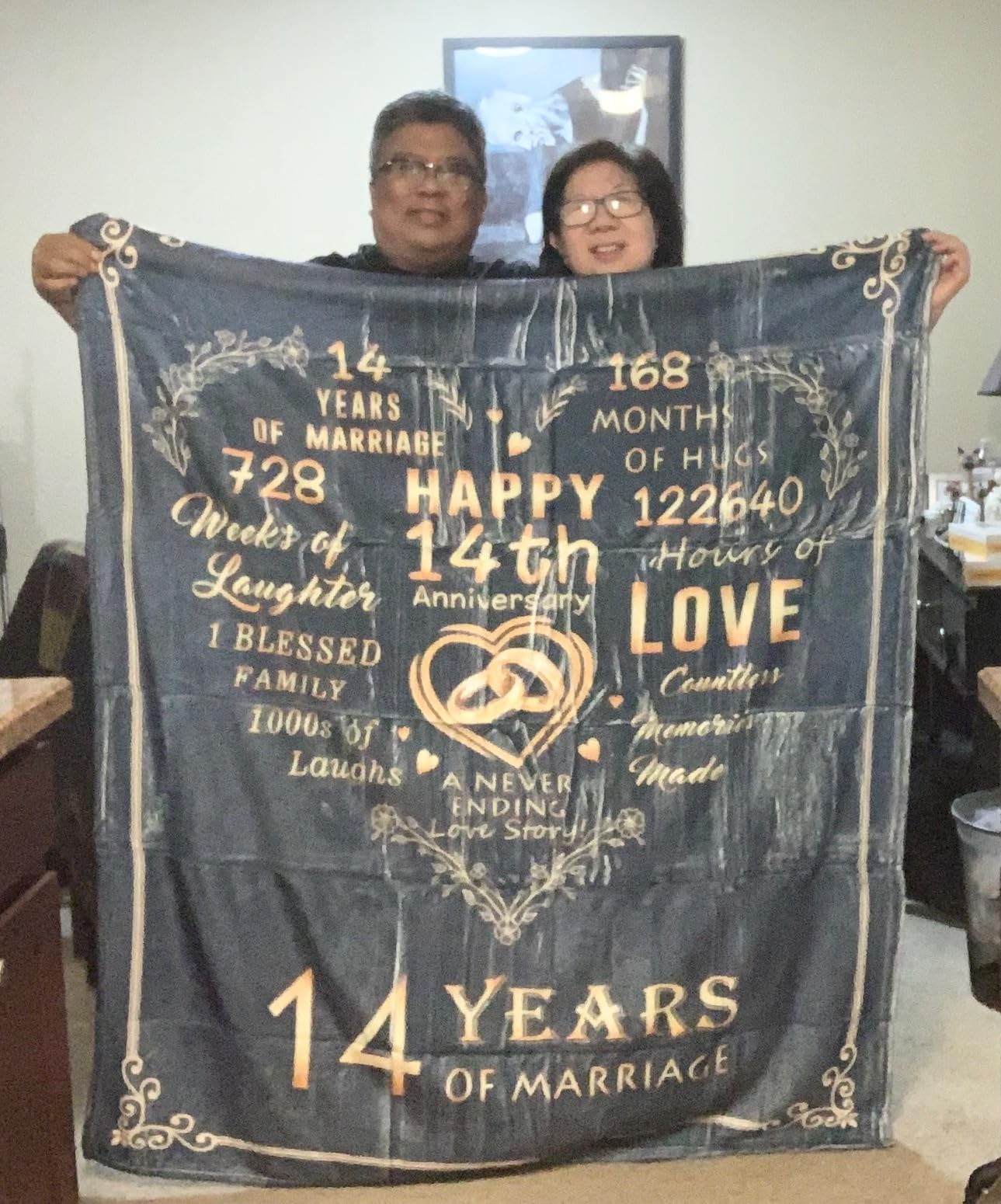 Mosslink Gifts for 25th Anniversary Blanket, 25th Silver Wedding Anniversary Couple Gifts for Parents Friends, 25 Years of Marriage Throw Blankets for Husband Wife Her Him 50