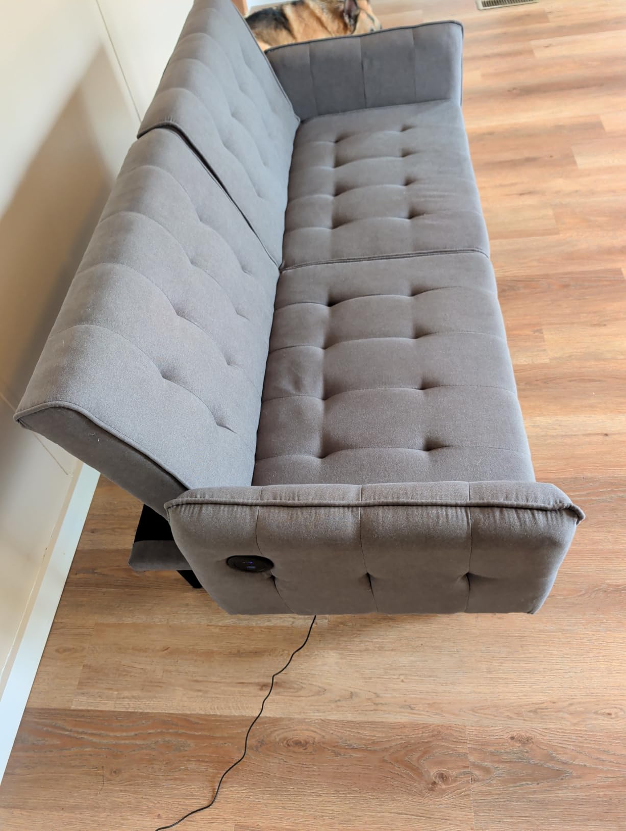 65'' Convertible Futon Sofa Bed with USB, Small Couch for Living Room customer photo 1