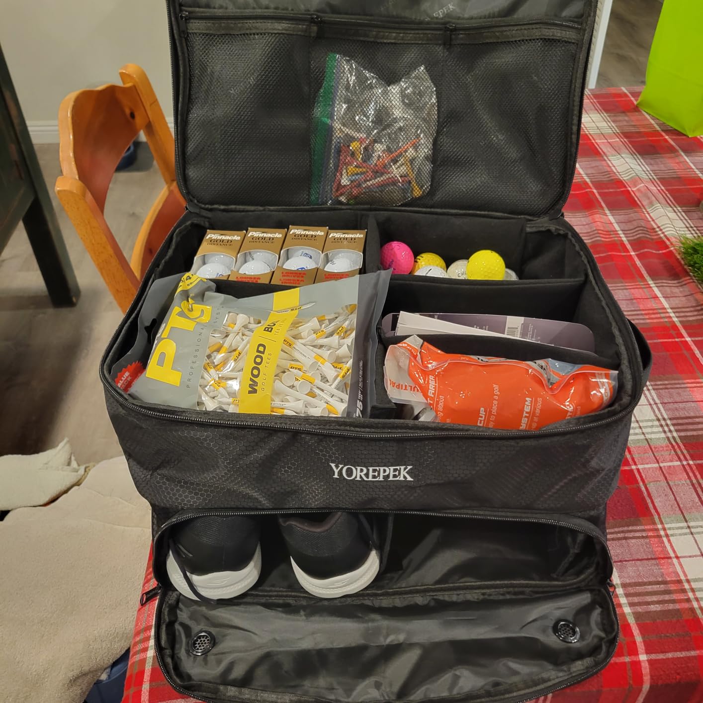YOREPEK Golf Gifts for Men, 2 Layer Golf Trunk Organizer for 2 Pair Shoes customer photo 2