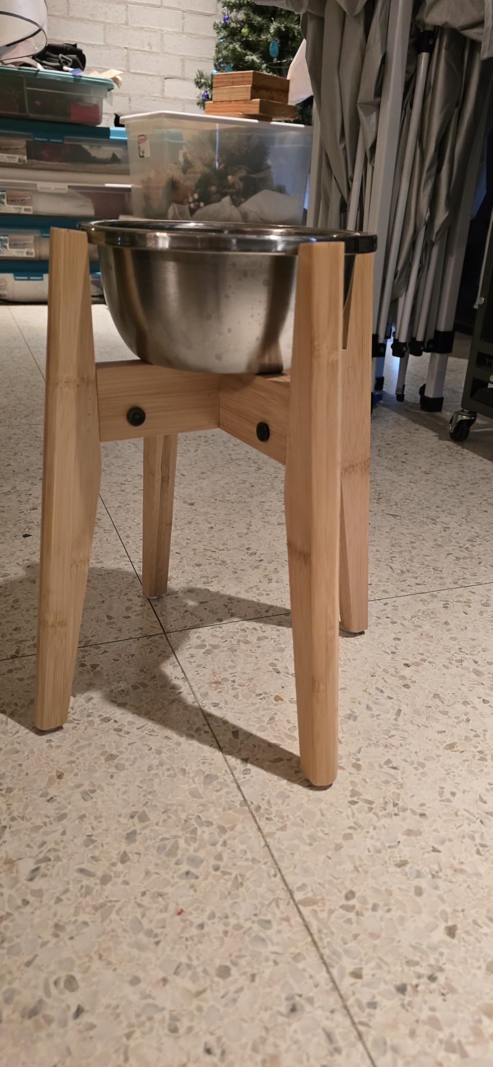 Dog Bowl Stand for Large Dogs - Adjustable, Bamboo customer photo 1
