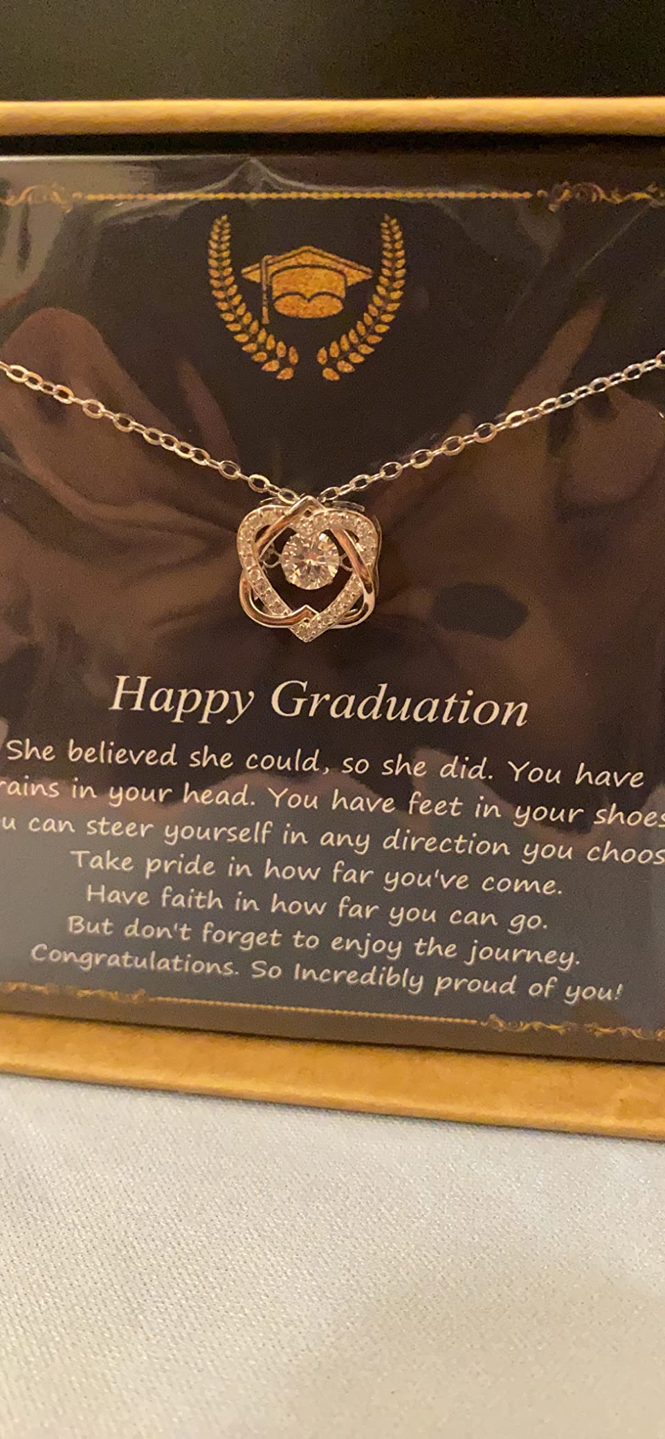 NOURISHLOV Graduation Gifts for Her 2026 College, Sterling Silver Two Interlocking Infinity Heart Necklace, Inspirational Graduation Gift, High School Graduate Gifts for Best Friend or Daughter customer photo 2