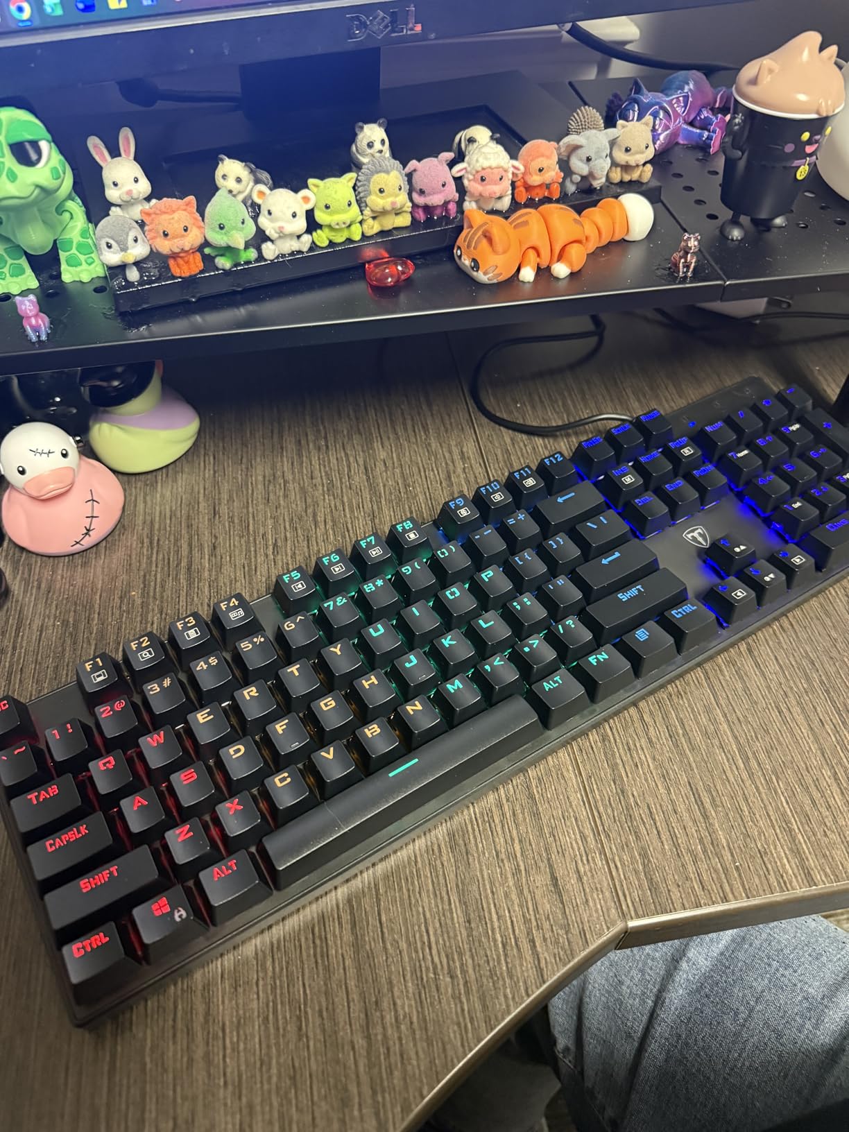 RisoPhy Mechanical Gaming Keyboard, RGB 104 Keys Ultra-Slim LED Backlit USB Wired Keyboard with Blue Switch, Durable Abs Keycaps/Anti-Ghosting/Spill-Resistant Computer Keyboard for PC Mac Xbox Gamer customer photo 2