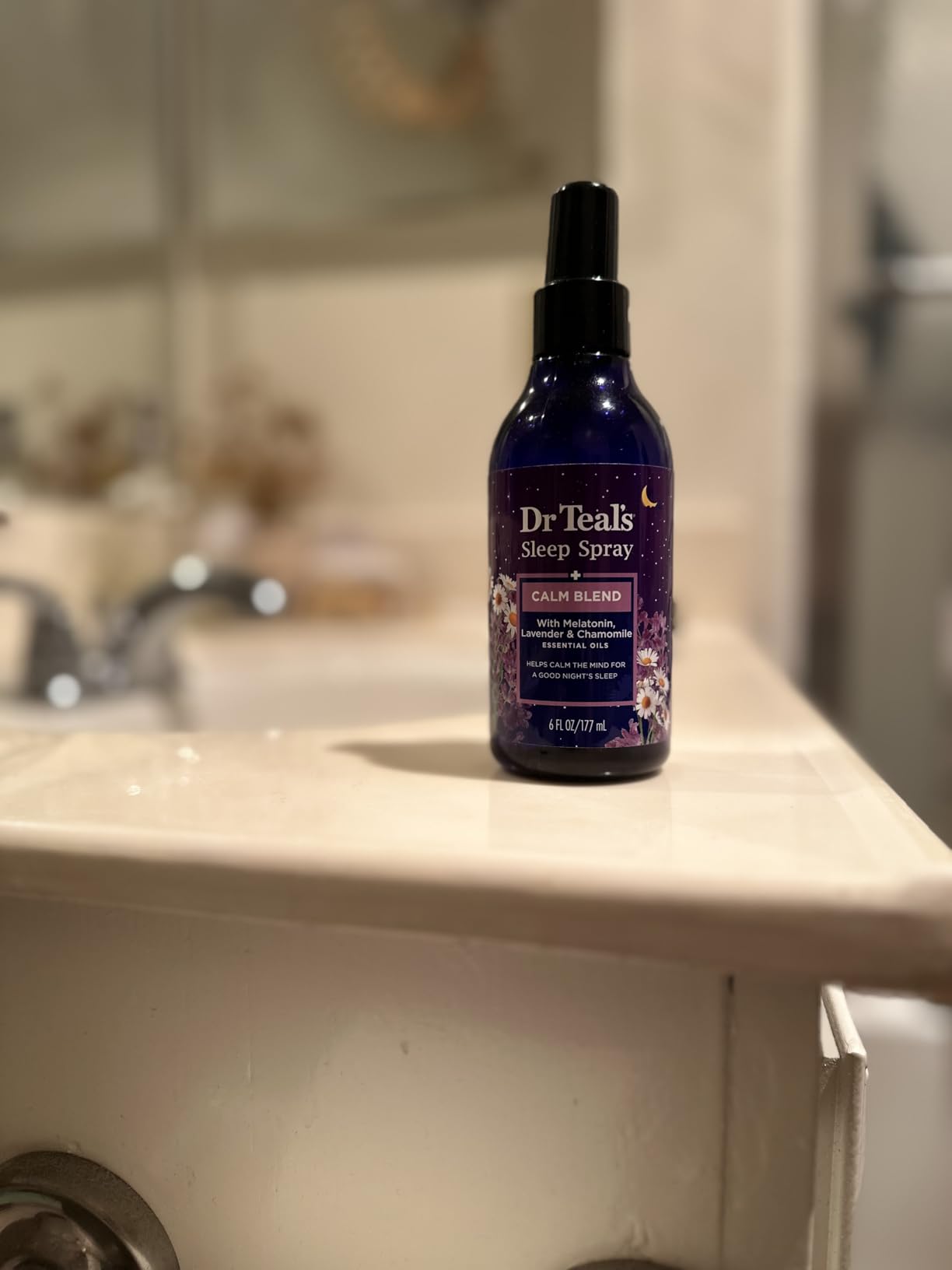 Dr Teal's Calm Blend Spray with Melatonin, Lavender & Chamomile Essential Oils, 6 fl oz (Pack of 3) customer photo 1