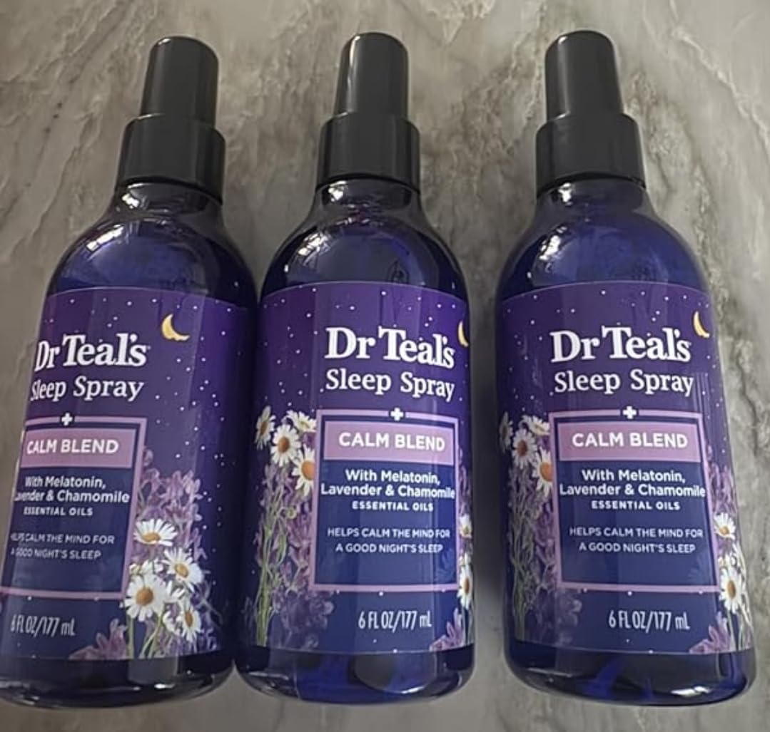 Dr Teal's Calm Blend Spray with Melatonin, Lavender & Chamomile Essential Oils, 6 fl oz (Pack of 3) customer photo 2
