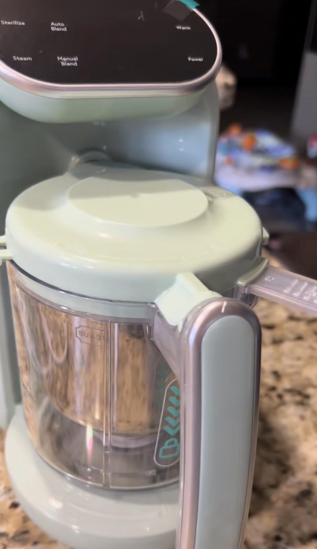Chefhandy 5-in-1 Baby Food Maker with Stainless Steel Steam Basket, Green | One-step baby food processor with BPA-free food-contact parts, 6 reusable pouches, and recipe guide for homemade baby meals. customer photo 1
