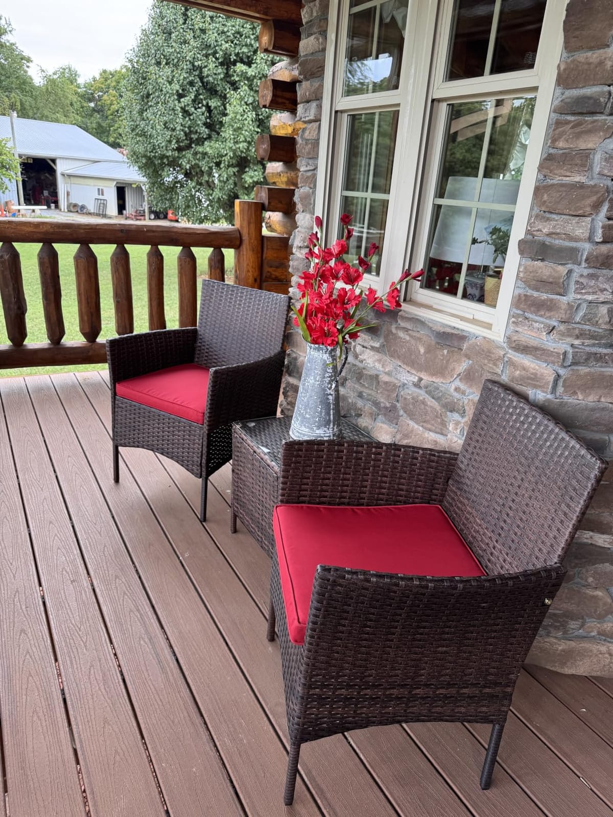 Best Choice Products 3-Piece Outdoor Wicker Conversation Bistro Set, Space Saving Patio Furniture for Garden w/Side Table - Gray/Black customer photo 1