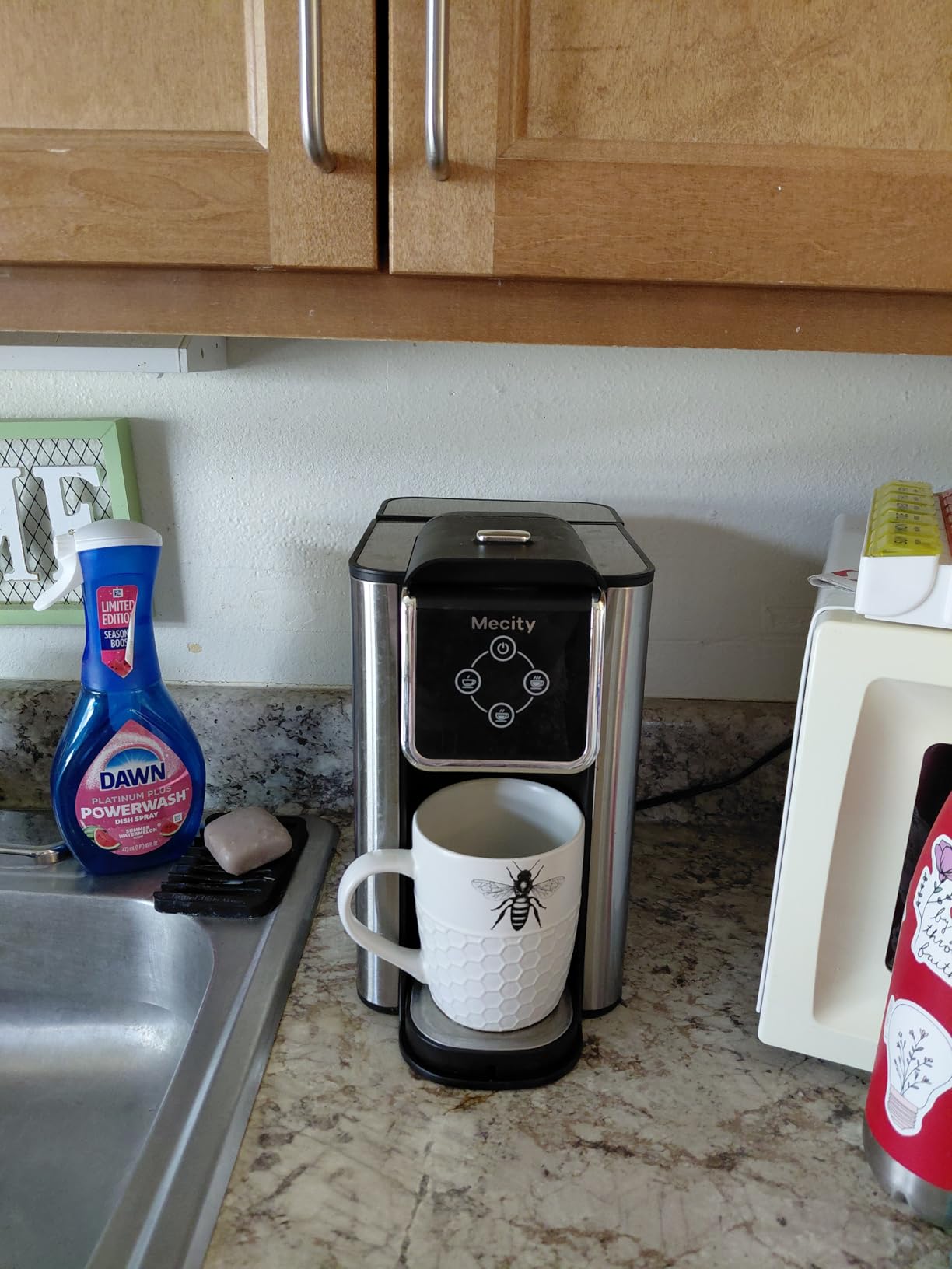 Mecity Coffee Maker 3 in 1 Single Serve Coffee Machine, Compatible with K cup Capsules, Instant Coffee Pot, Tea maker, 6,8,10 Oz Cup, Removable 50 Oz Water Reservoir, 120V 1150W customer photo 1