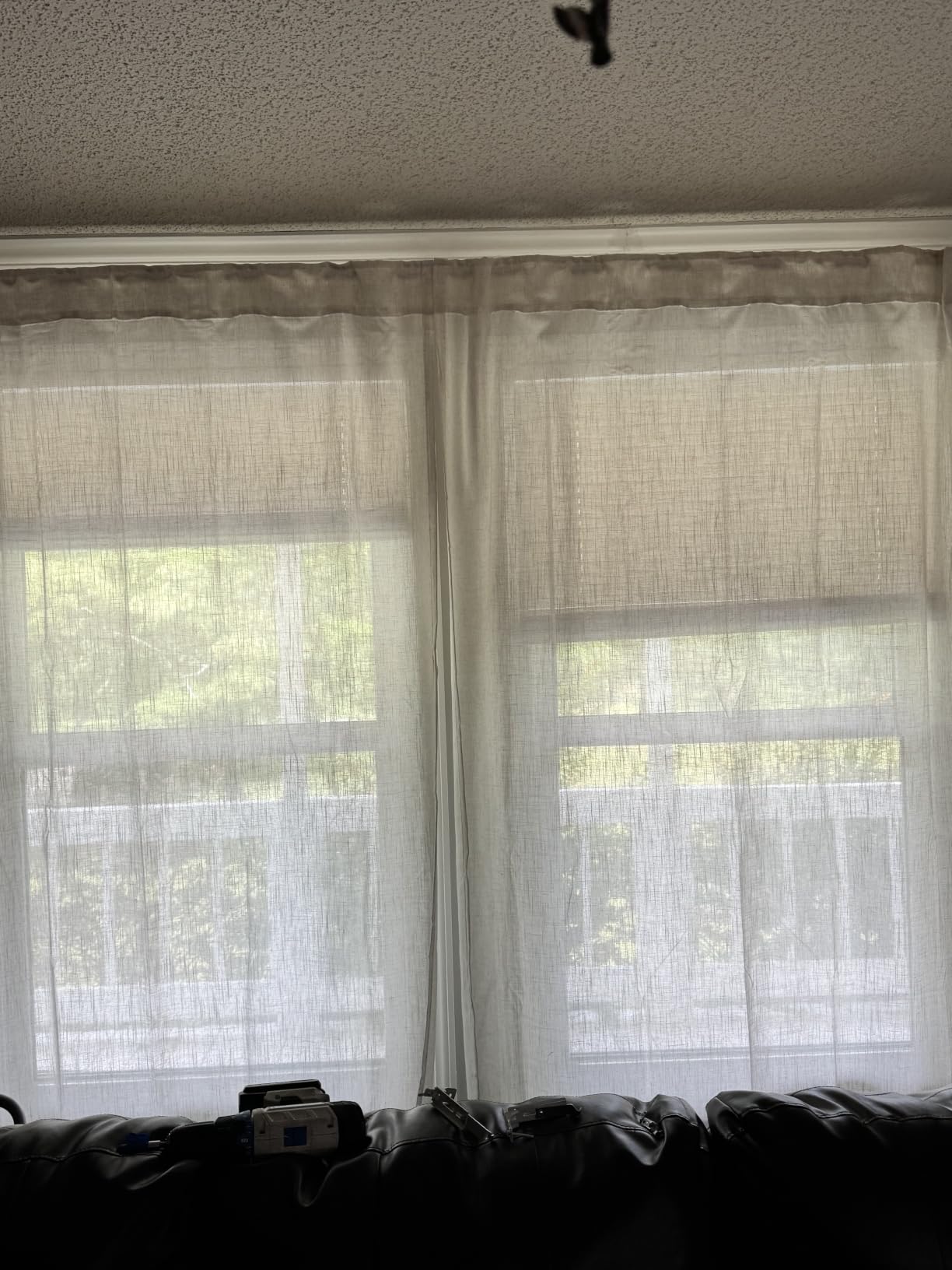 Natural Linen Back Tab Curtains 84 Inch Length for Living Room 2 Panel Pocket Drape Light Filtering Semi Sheer Neutral Country Rustic Farmhouse Boho Curtain Bedroom Muslin Look Ivory Cream Colored customer photo 1