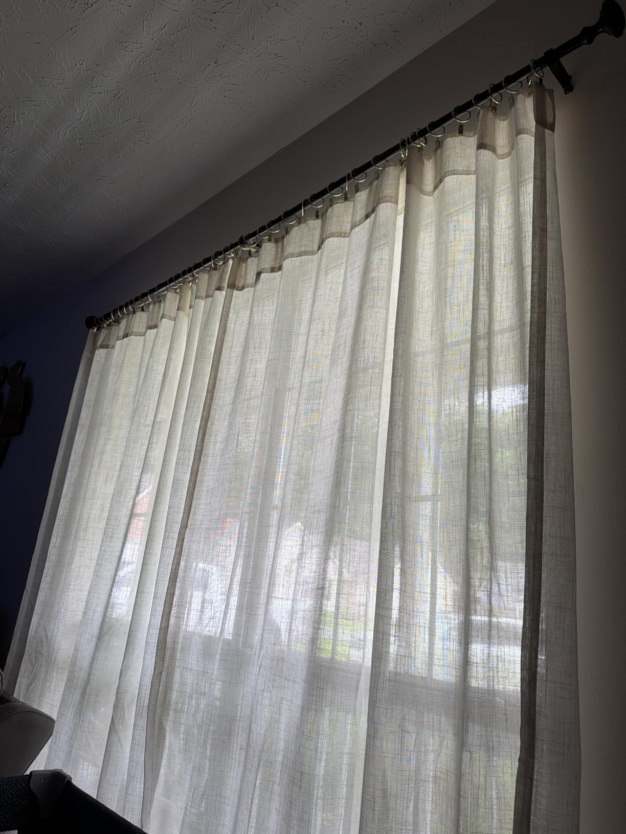 Natural Linen Back Tab Curtains 84 Inch Length for Living Room 2 Panel Pocket Drape Light Filtering Semi Sheer Neutral Country Rustic Farmhouse Boho Curtain Bedroom Muslin Look Ivory Cream Colored customer photo 2