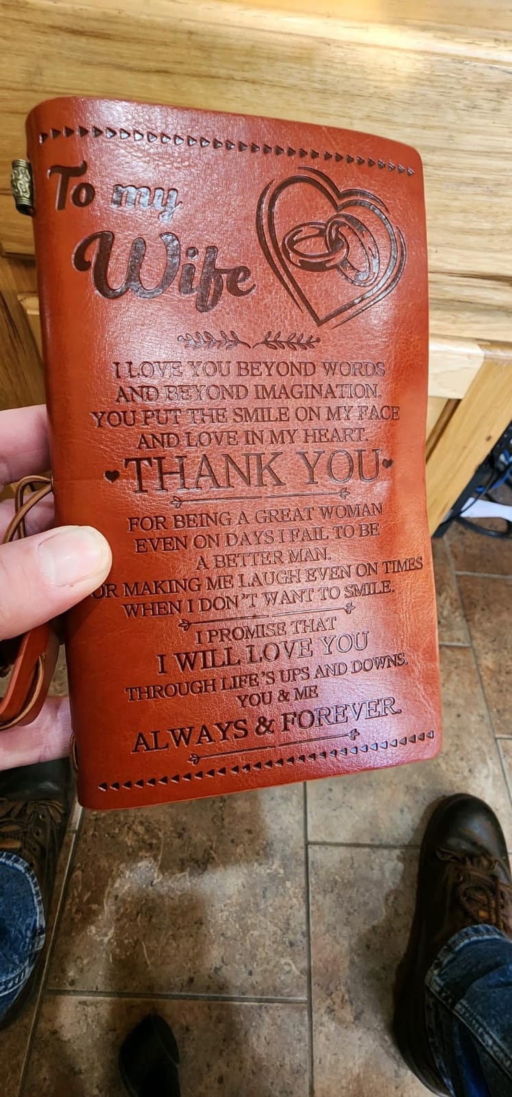 Wife Gift from Husband, Wife Leather Journal, Anniversary Wedding Gifts customer photo 2