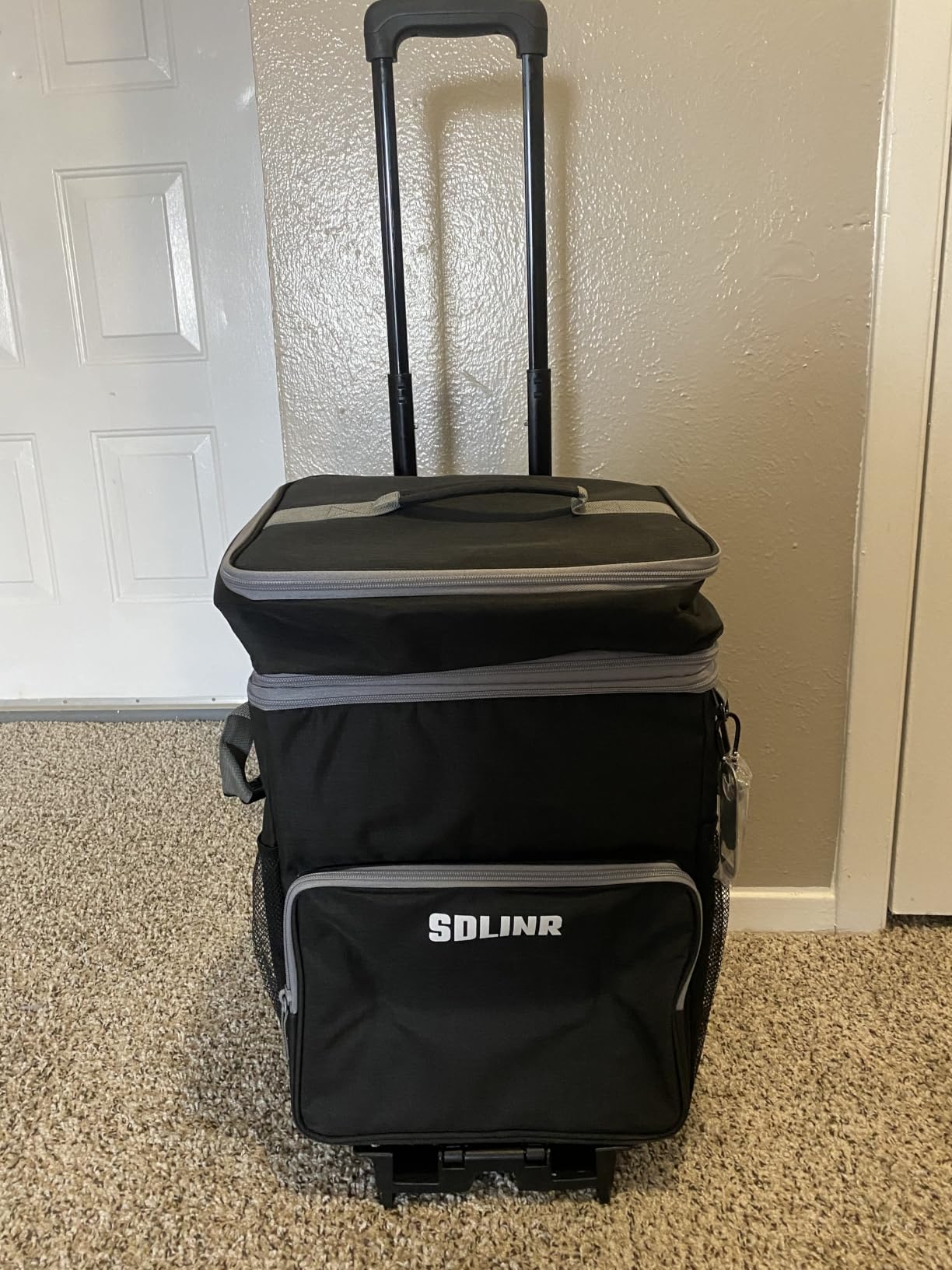 SDLINR Collapsible Cooler with Wheels, Rolling Cooler Bag for Beach Travel | Two-layer Large Capacity, Leakproof Food-grade EVA Liner, Insulated Soft Sided Rolling Coolers, Ice Chest with Wheels customer photo 2