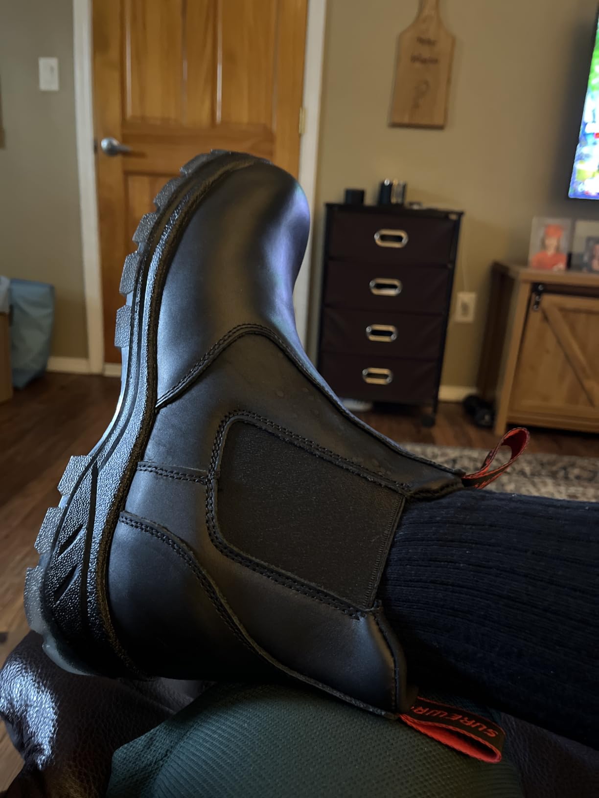 SUREWAY Men's Slip On Fire & Safety Work Boots Composite/Soft Toe customer photo 2