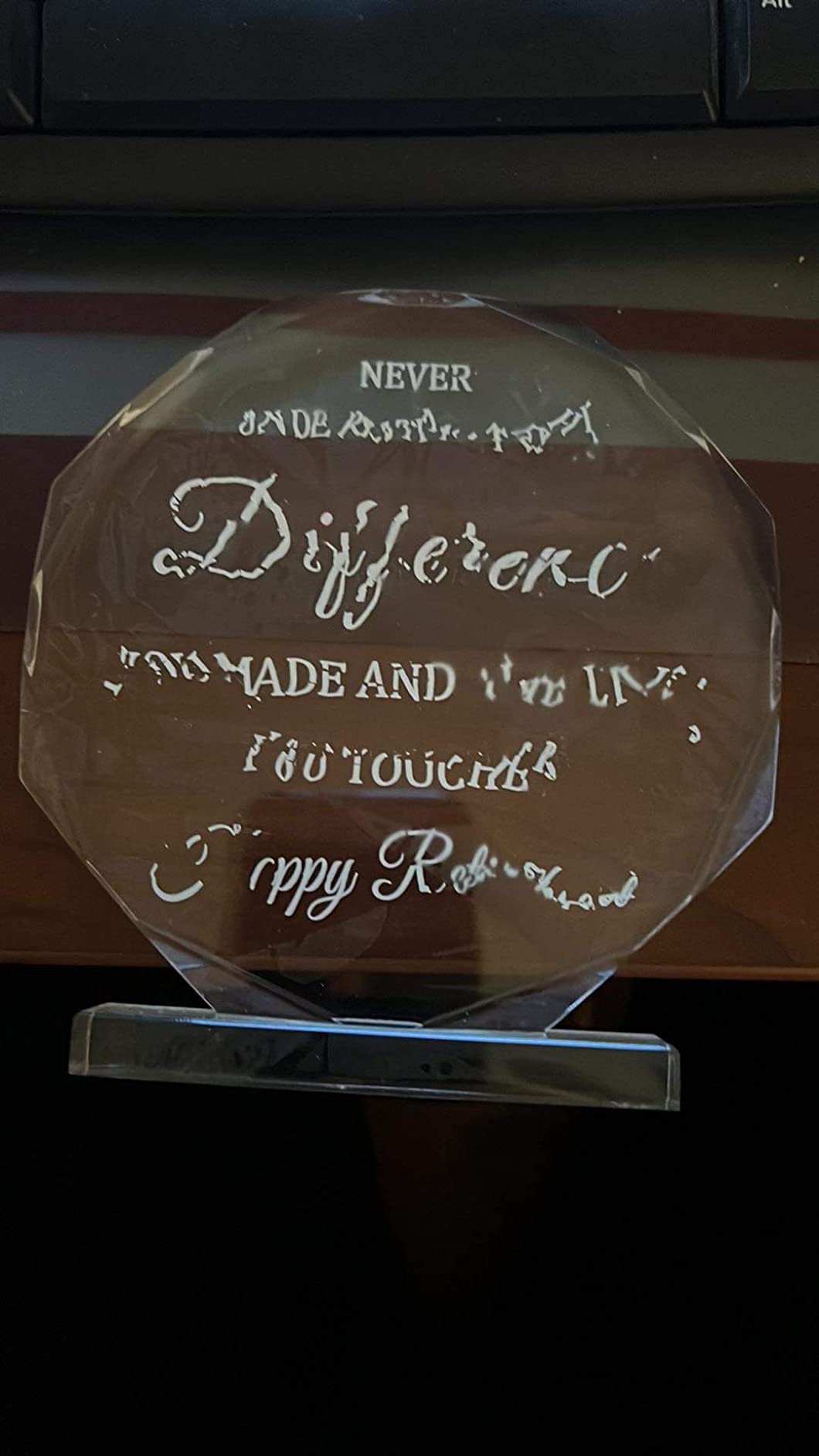 Chunful Happy Retirement Gift Plaque Men Crystal with Stand,Novel Style customer photo 2