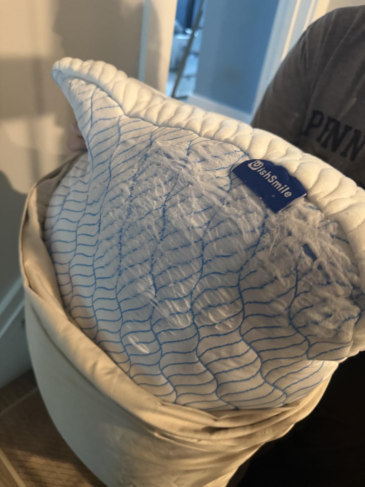 WISHSMILE Cooling Shredded Memory Foam Pillows Queen Size Set of 2 customer photo 1