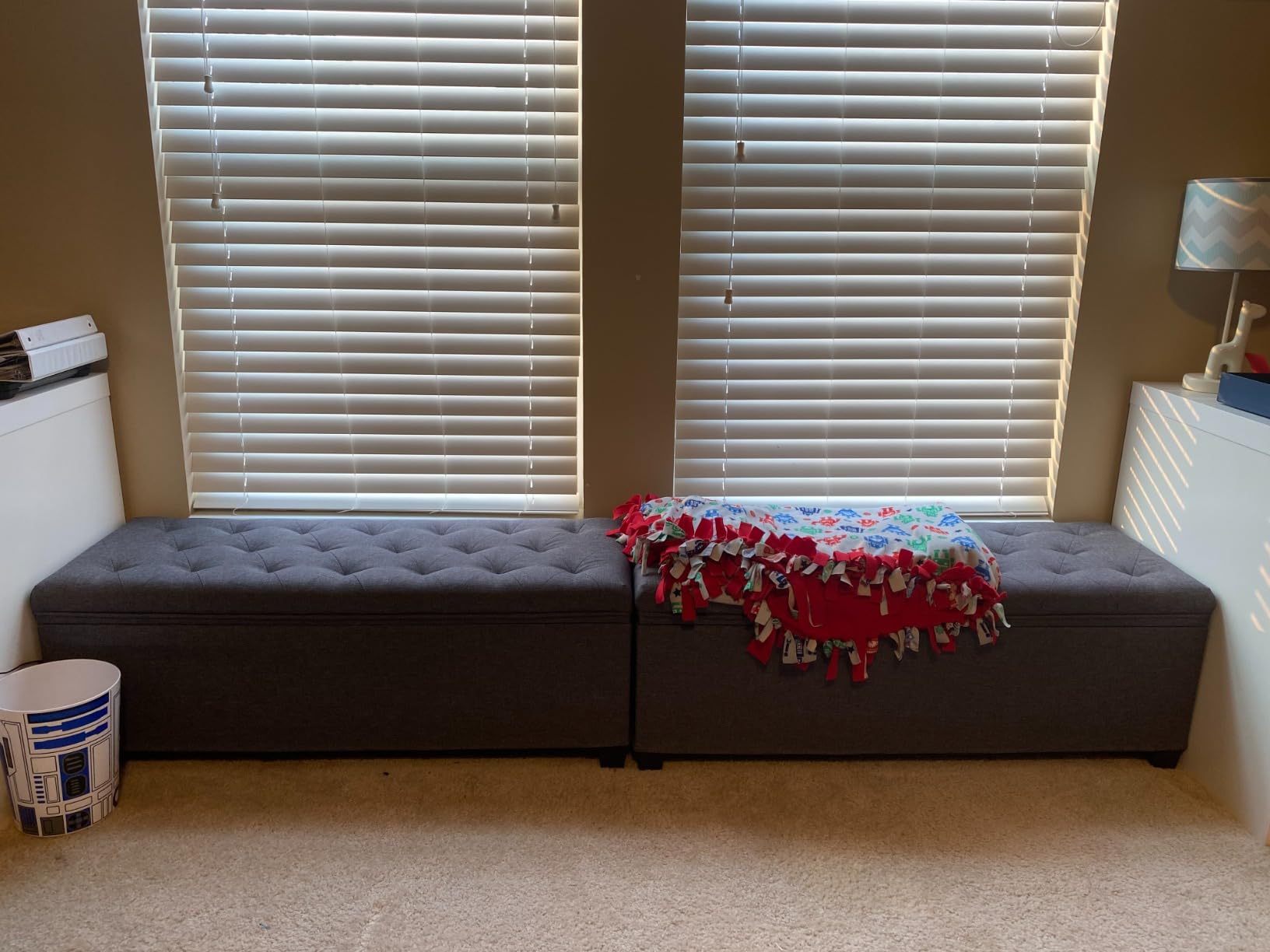 SONGMICS Storage Ottoman Bench, Foot Rest with Legs, Load up to 661.4 lb customer photo 2