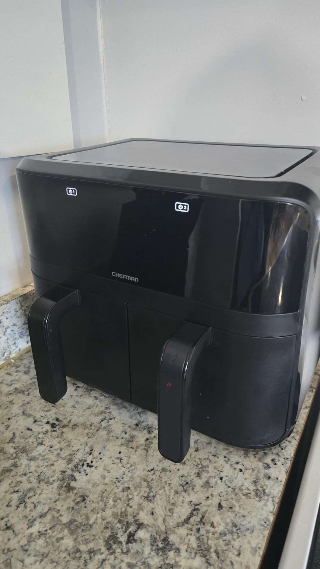 Chefman 6 Quart Dual Basket Air Fryer - Digital Touchscreen, Smart Sync Finish, Hi-Fry, Auto Shutoff, 2 Independent 3QT Nonstick Dishwasher-Safe Frying Baskets - Digital Double Air Fryer - Black customer photo 1