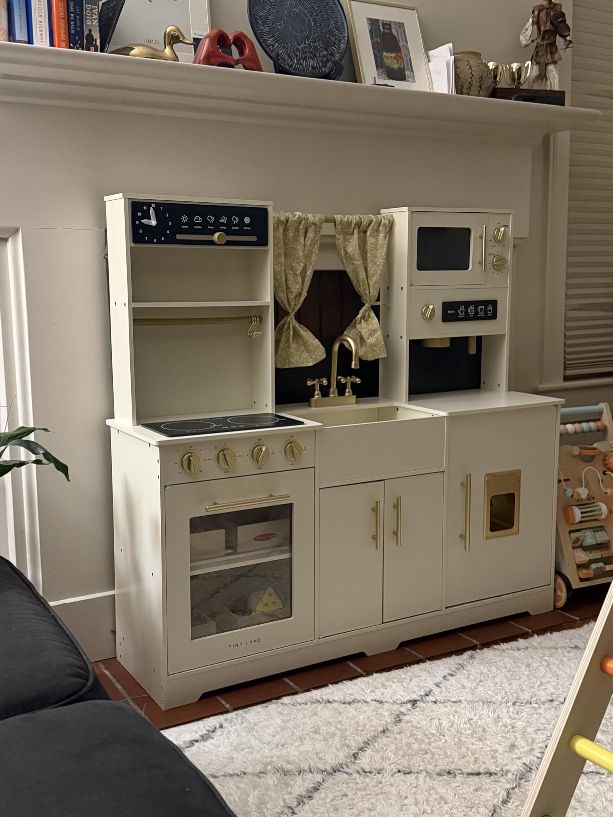 Tiny Land Play Kitchen for Kids – Modern Home Design with Fabric Curtains customer photo 1