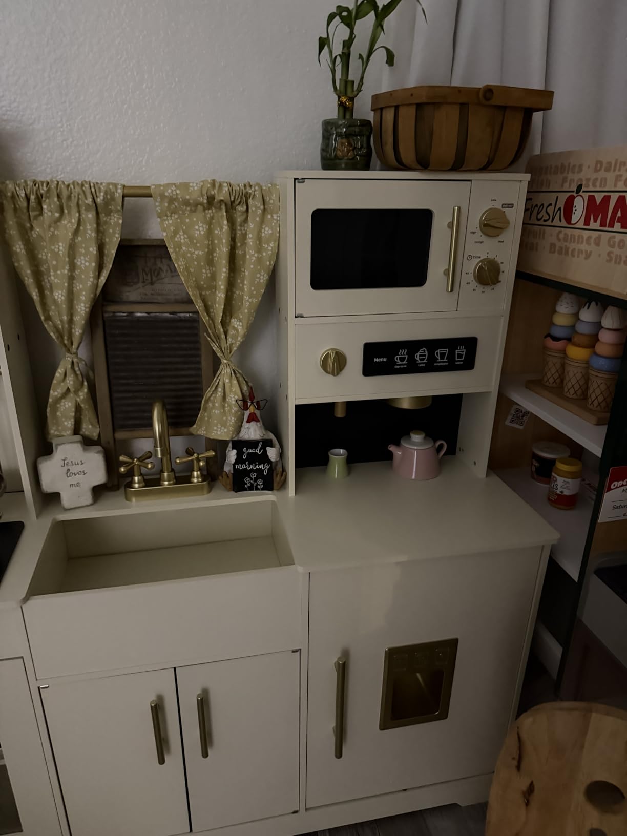 Tiny Land Play Kitchen for Kids – Modern Home Design with Fabric Curtains customer photo 2
