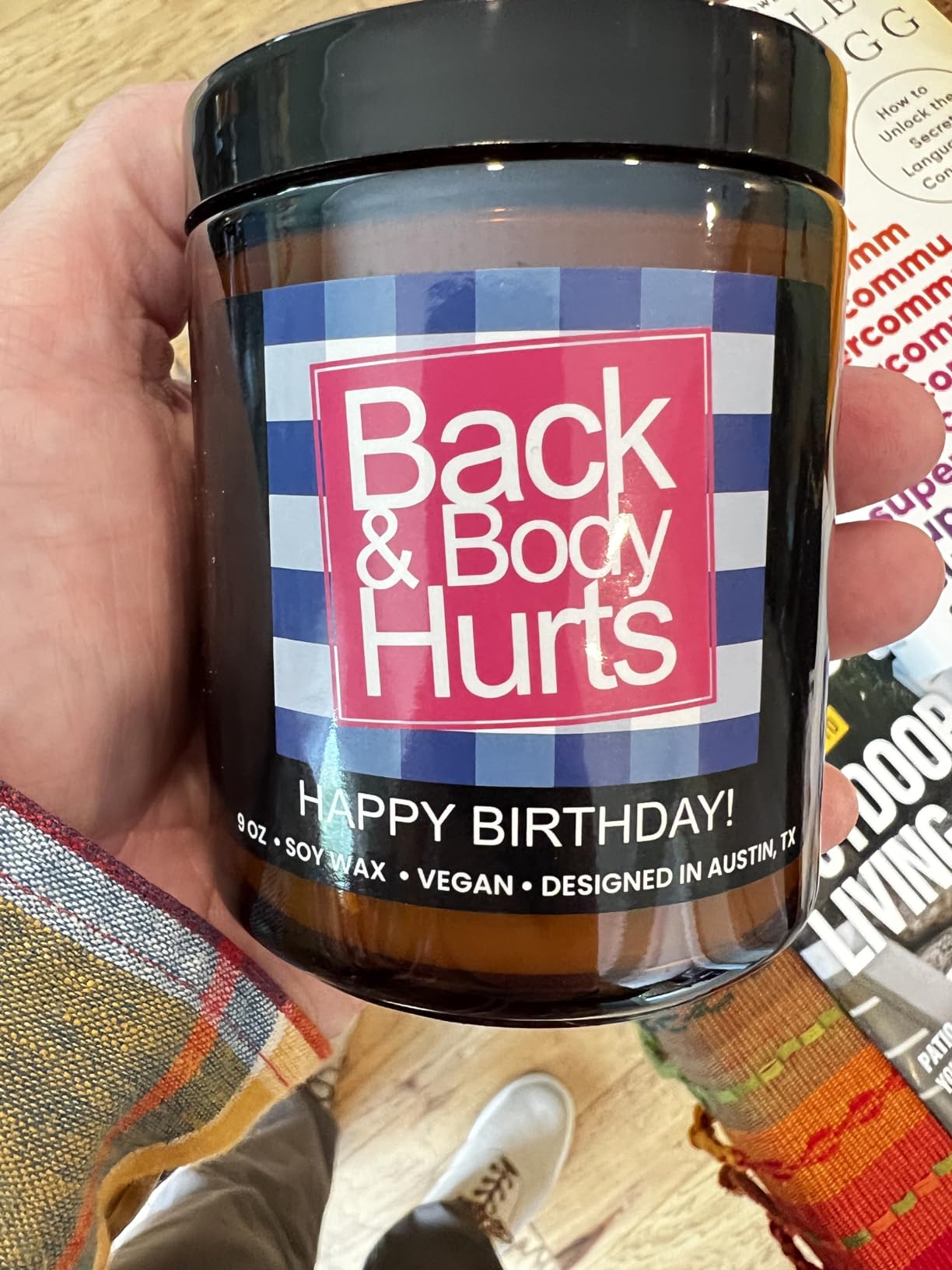 Funny Happy Birthday Candle, Unique Happy Birthday Gifts for Women and Men, Fun Gift Ideas for 30th, 40th, 50th and 60th Birthdays, Back and Body Hurts Candle, Long-Lasting Scent, Gift-Ready customer photo 2