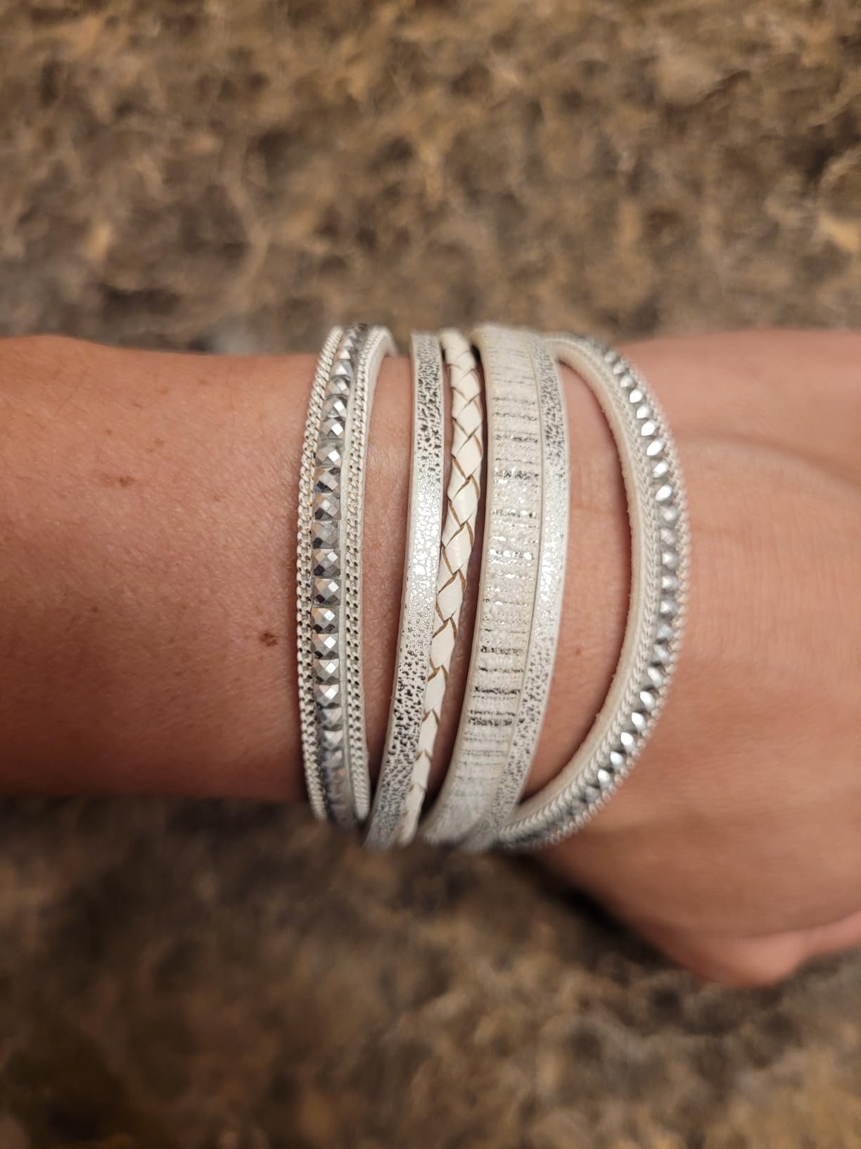 Fesciory Leather Wrap Bracelets for Women, Boho Western Stacked Jewelry customer photo 1