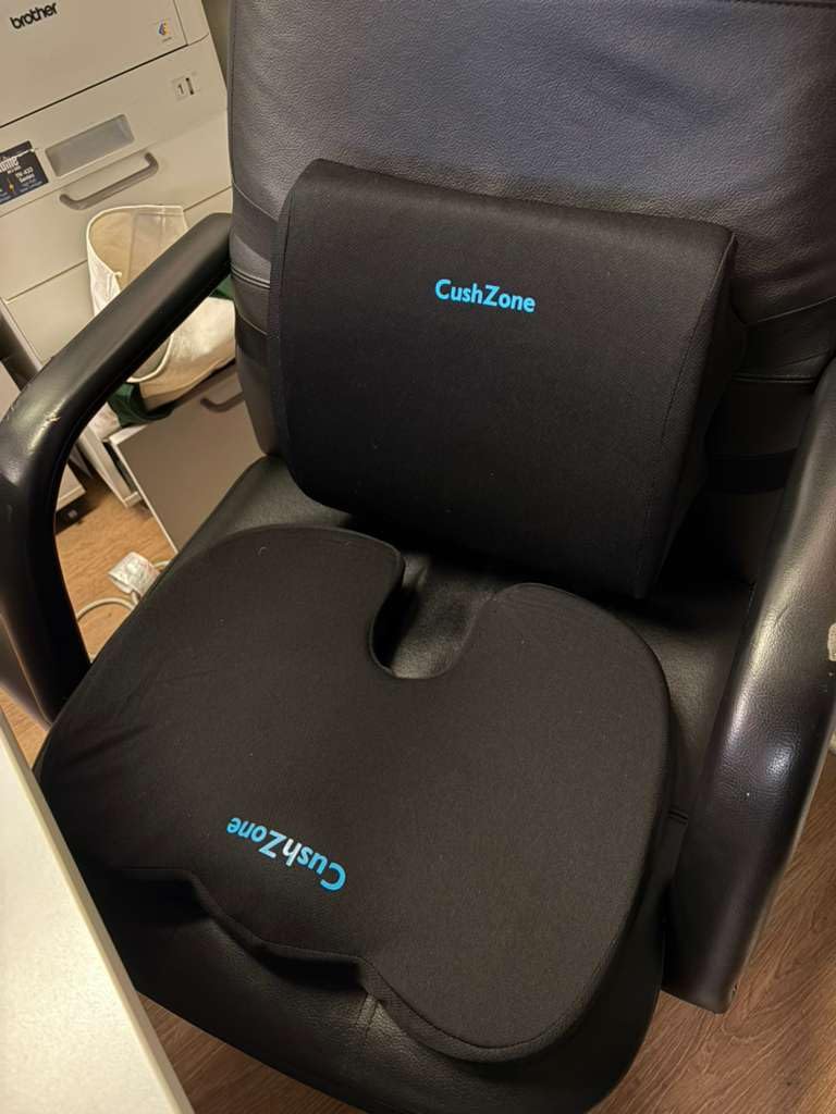 CushZone Seat Cushion and Lumbar Support Pillow for Office Chair, Black customer photo 1