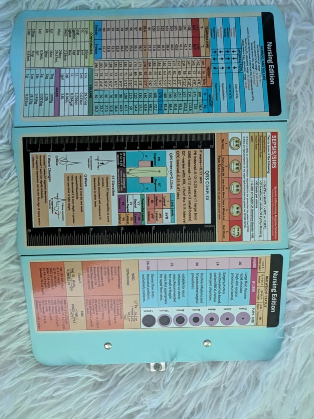 Nursing Clipboard Foldable Clipboard Medical: Edition Cheat Sheets Aluminum 3 Layers Foldable Clipboards Nursing Pocket Size Profile Clip Nurse Clipboards Notepad for Nurses Students and Doctors customer photo 1