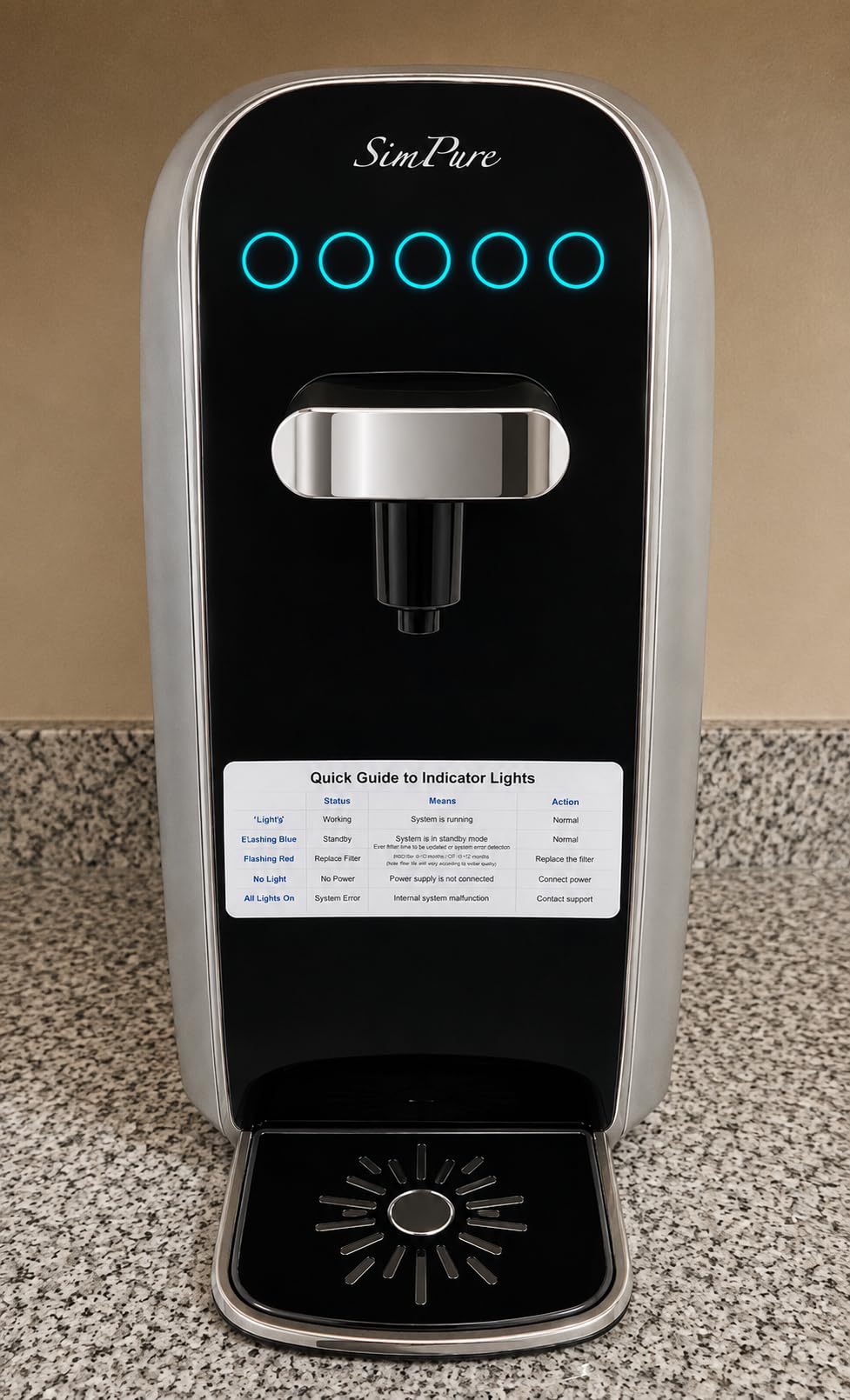 SimPure Y7P-BW UV Countertop Reverse Osmosis Water Filter, 5 Stage RO | NSF/ANSI 58 Certified Water Filtration System, No Installation, 4: 1 Pure to Drain, RO Water Purifier, Classic Taste customer photo 1