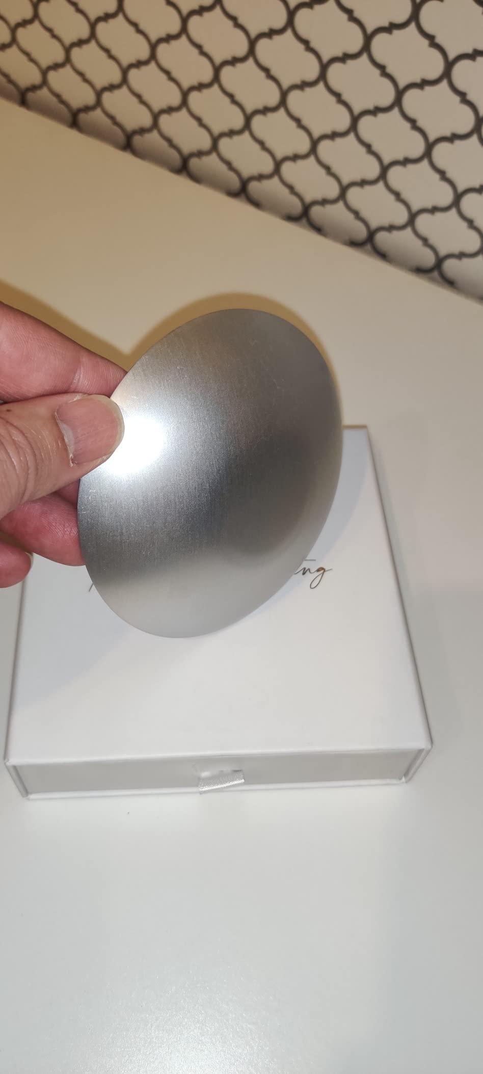 10 Year Anniversary Tin Gifts - Engraved Aluminum Wedding Ring Holder Dish customer photo 2