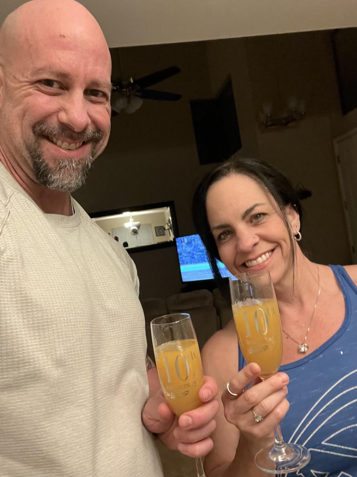 Tom Boy 40th Anniversary Champagne Flutes Gifts, Anniversary Couples Gifts customer photo 2