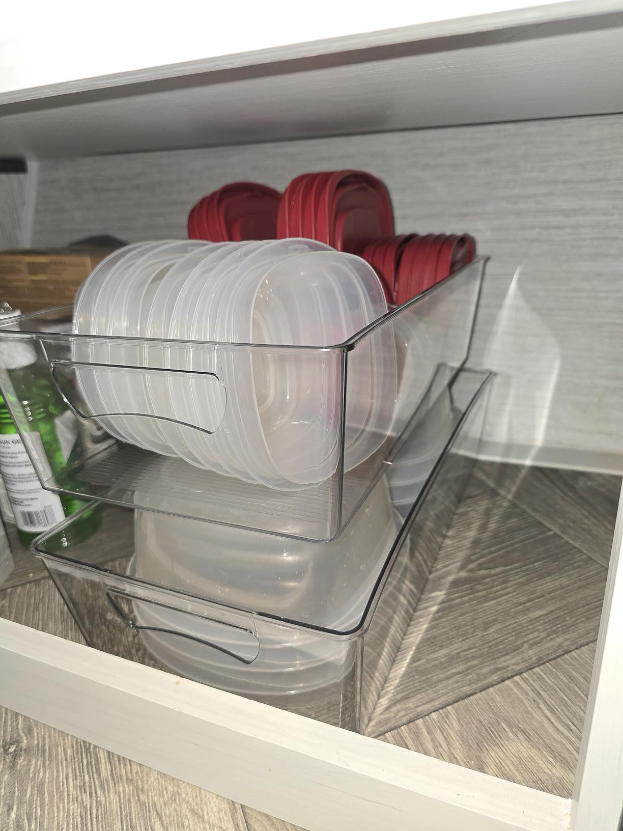 Simple Houseware 4 Pcs Pantry Clear Bin Storage Organizer, 14