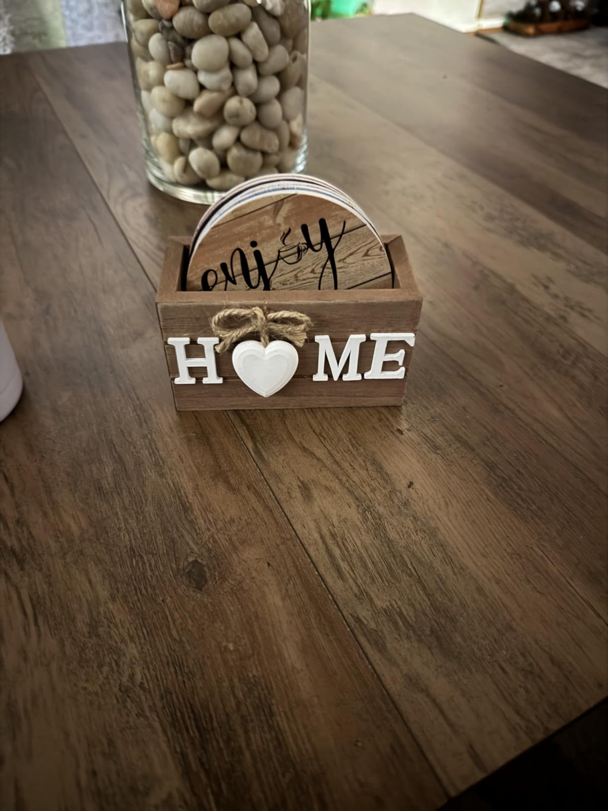Queekay House Warming Gifts New Home Farmhouse Coasters Set of 6, Mixed customer photo 1