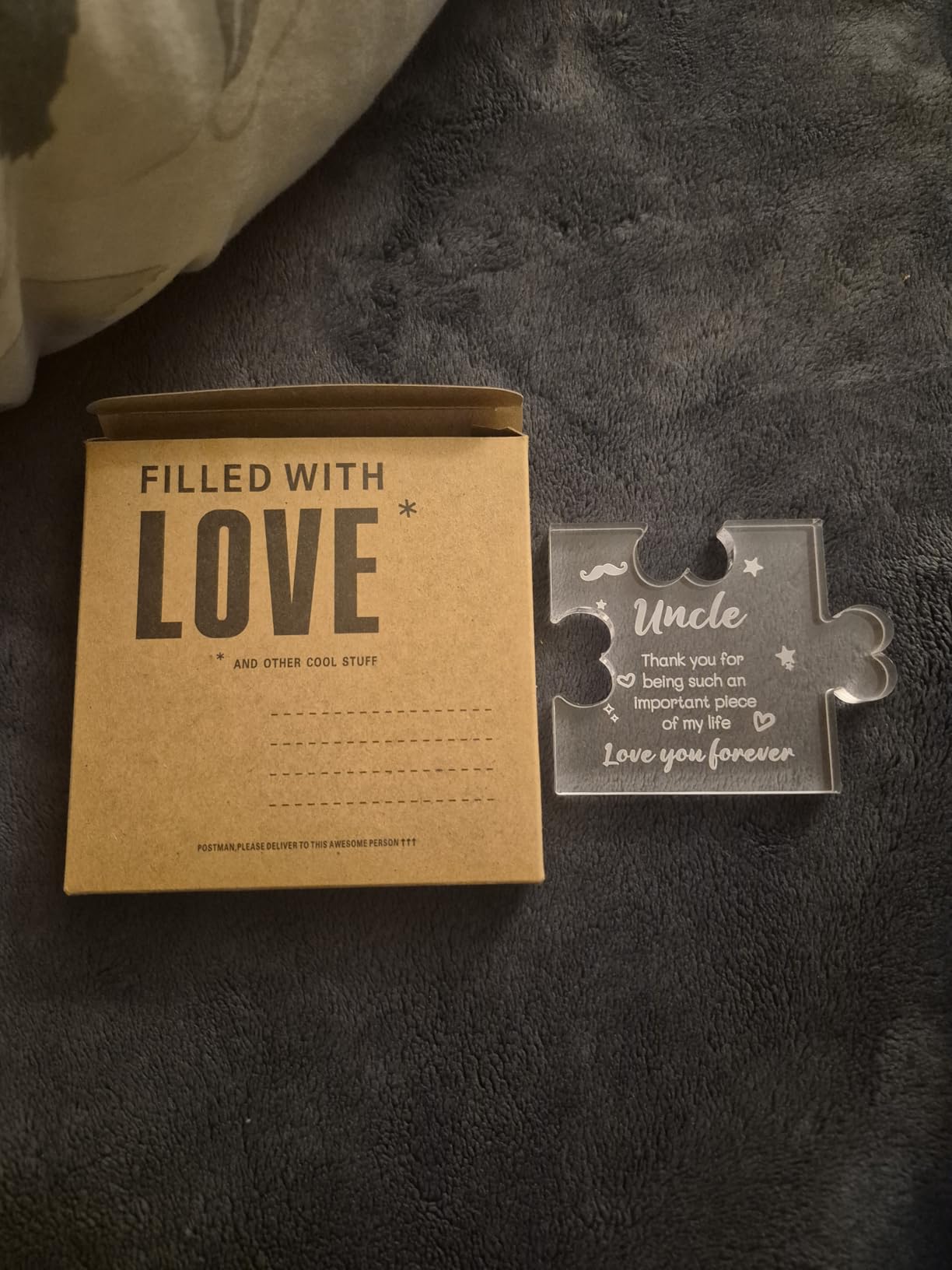 Funnli Uncle Gifts Acrylic Plaque with Sayings - Fathers Day Birthday Gifts For Uncle From Niece Nephew - 3.35 x 2.76 Inch Desk Decorations Card Gifts for Uncle customer photo 1
