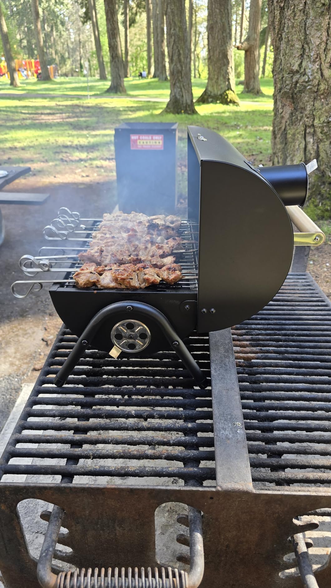 Joyfair Portable Charcoal Grill with Thermometer, Small BBQ Camping Grills | For Outdoor Backyard Party Tabletop Barbecue Cooking, Extra Thick Steel & Heavy Duty, Innovative Design & Easy Assembly customer photo 2