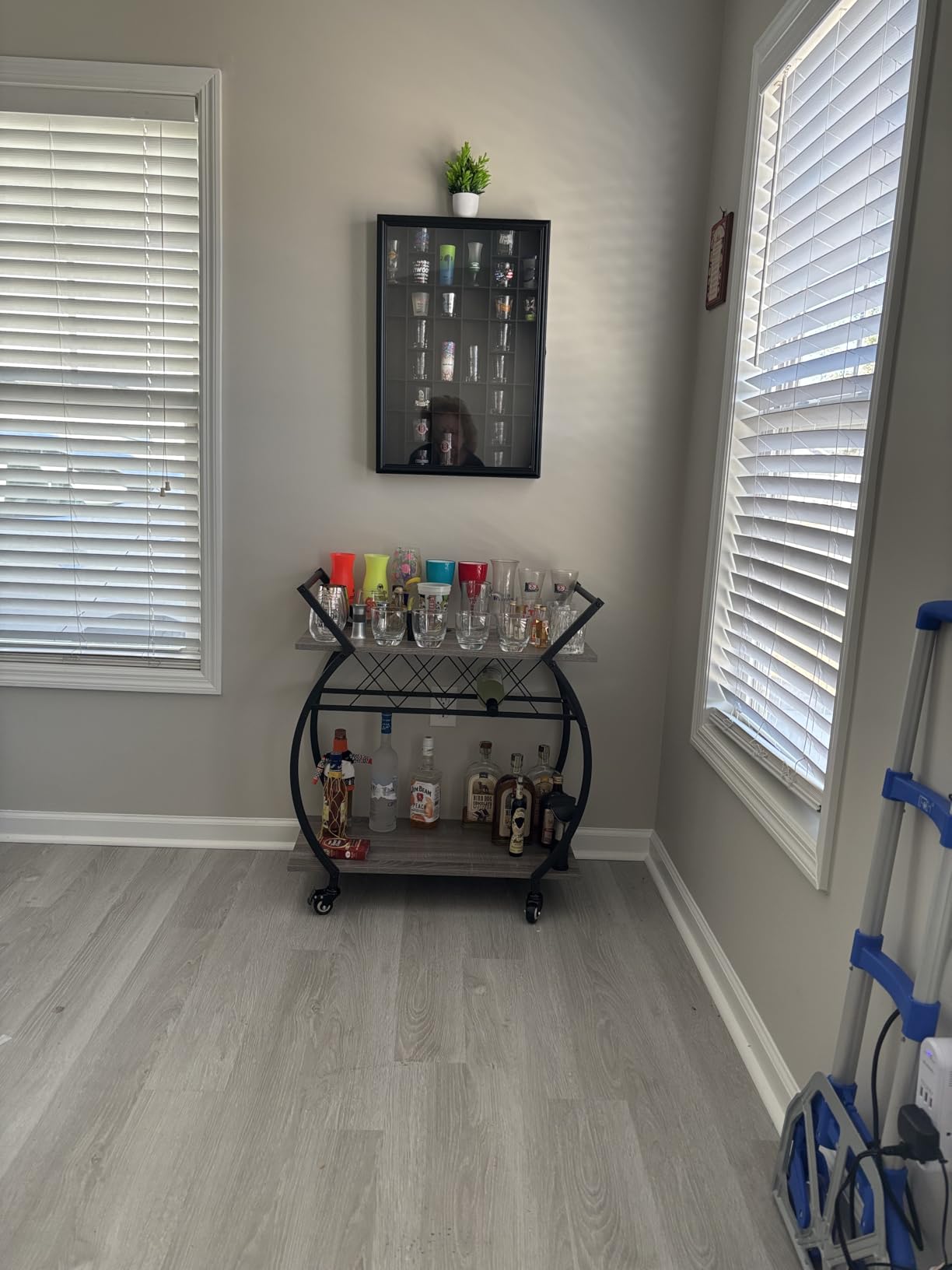 LVB Black Bar Cart with Wheels, Industrial Wine Cart with Storage for Home customer photo 1