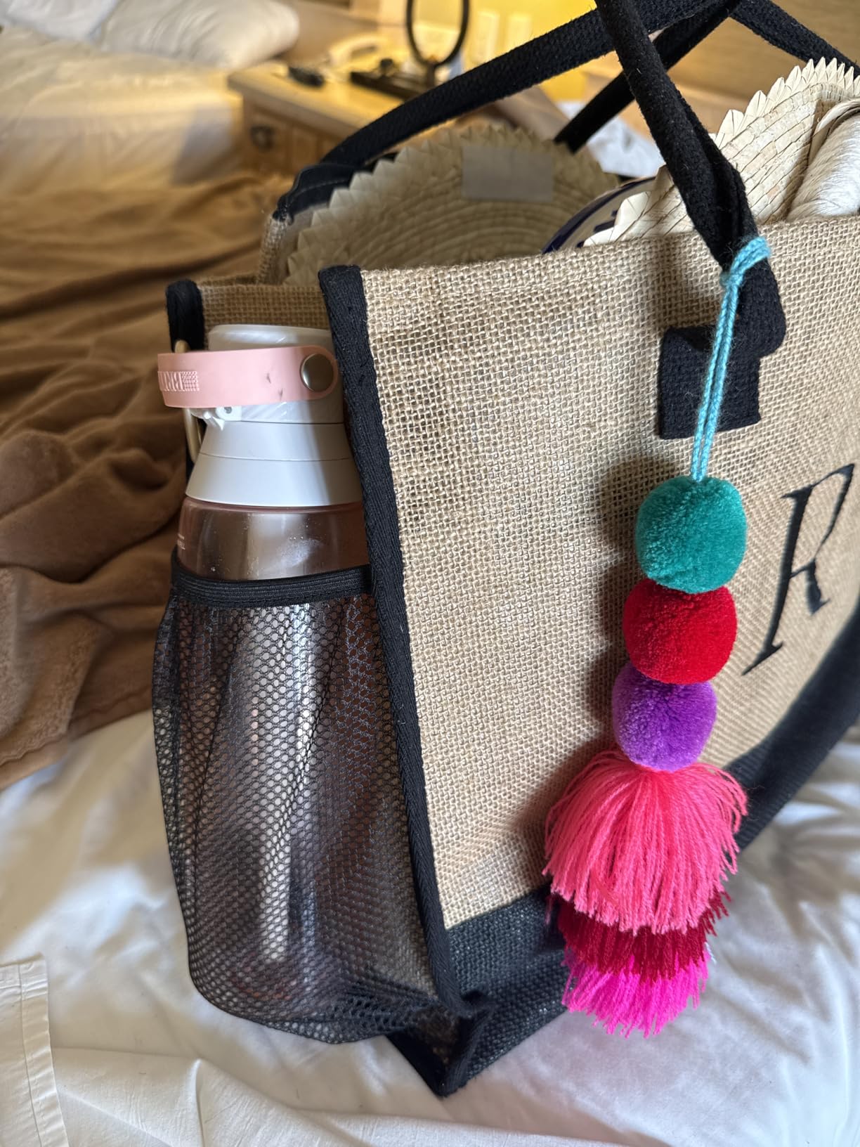 YOOLIFE Personalized Gifts for Women, Initial Jute Tote Bag & Makeup Bag customer photo 1