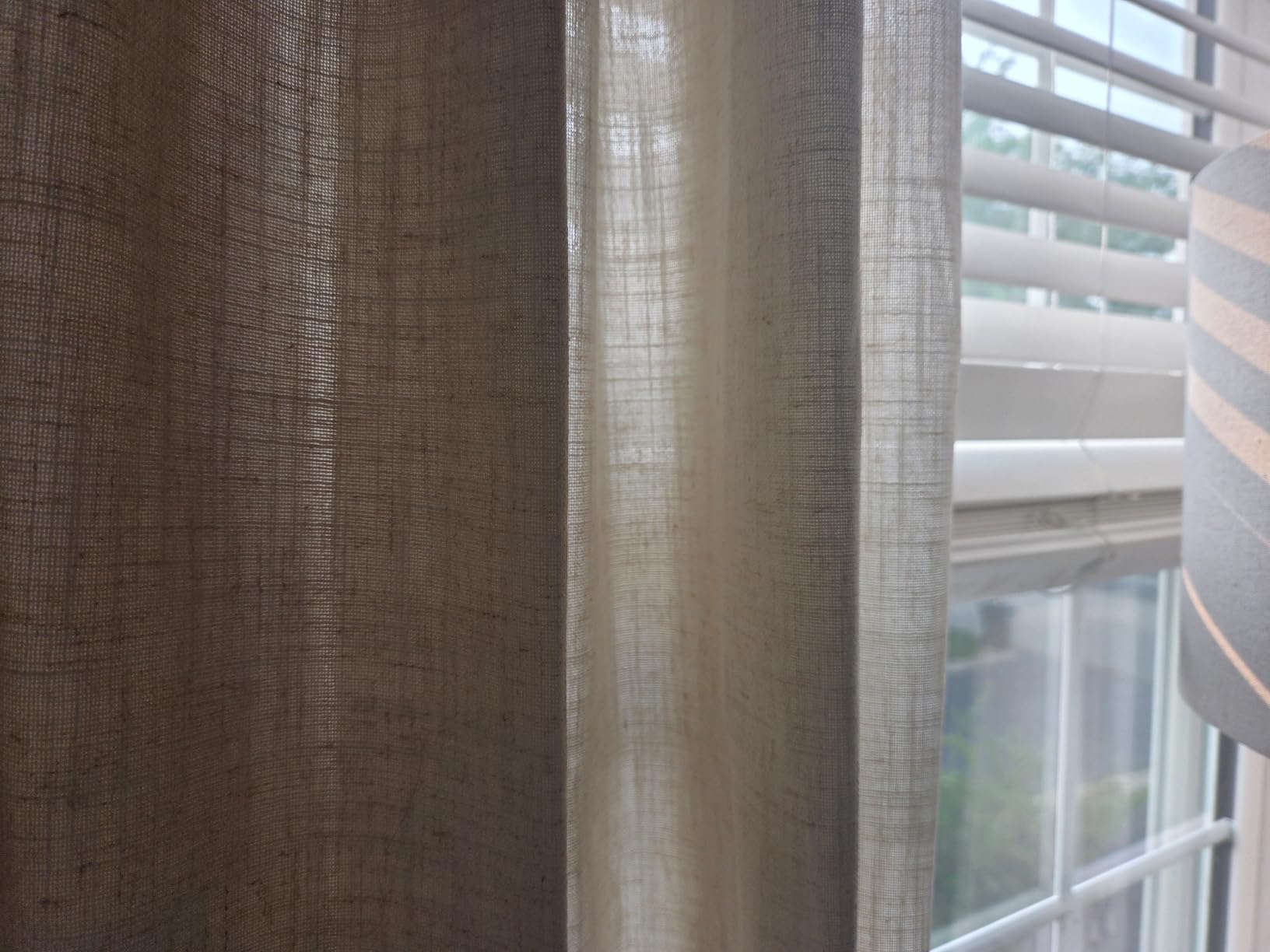 Joydeco Linen Curtains 96 inch Length 2 Panel Set, Light Filtering Curtain for Living Room Bedroom, 52 inch Wide Drapes with Rod Pocket Back Tab (96