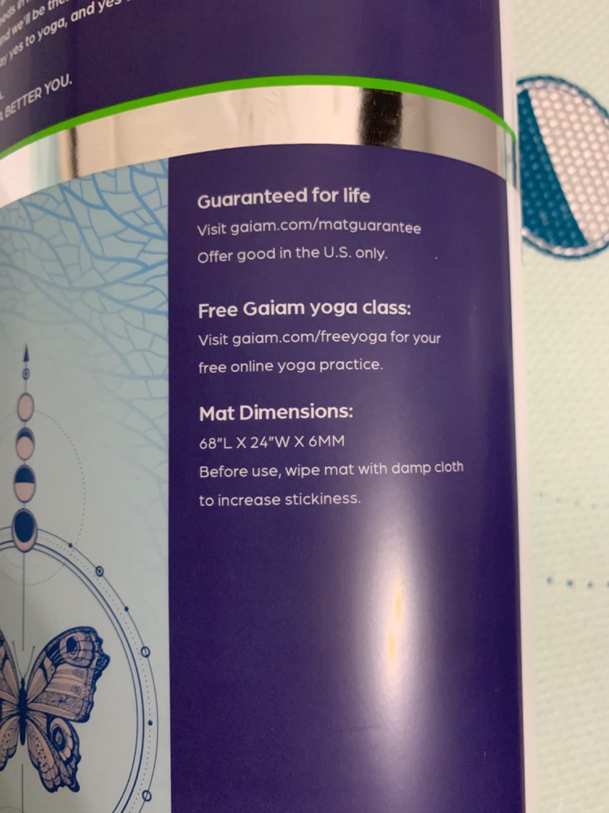Gaiam Premium Yoga Mat, 6mm Thick Print Mat customer photo 1
