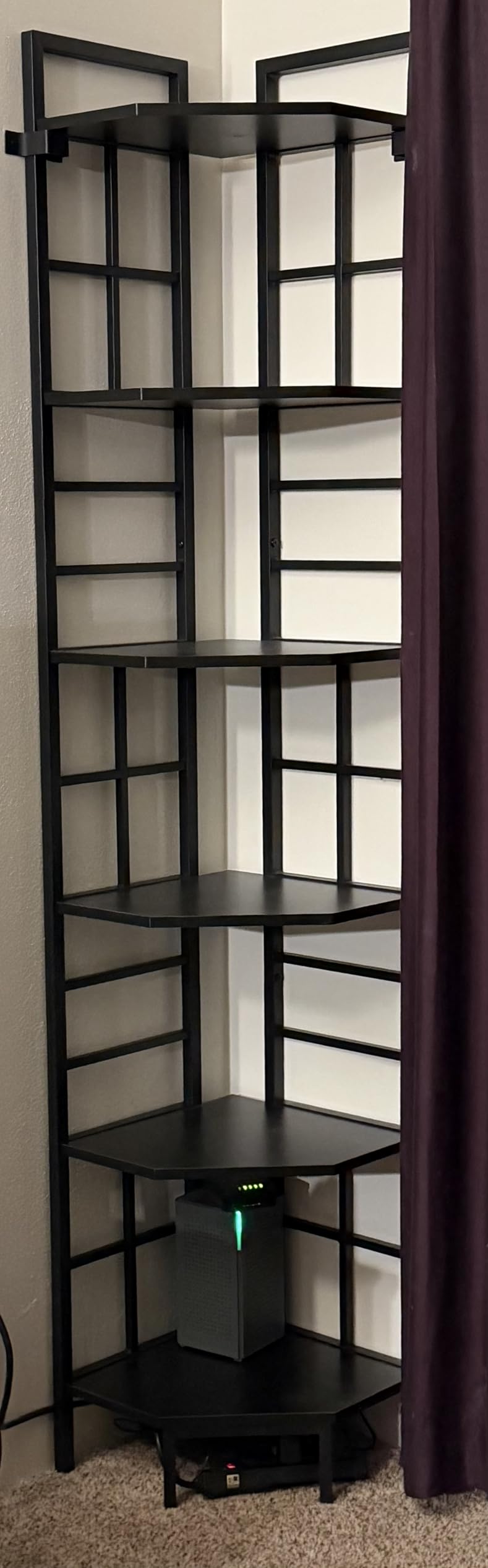 HOMISSUE Corner Shelf, 6 Tier Tall Narrow Bookshelf 76.9