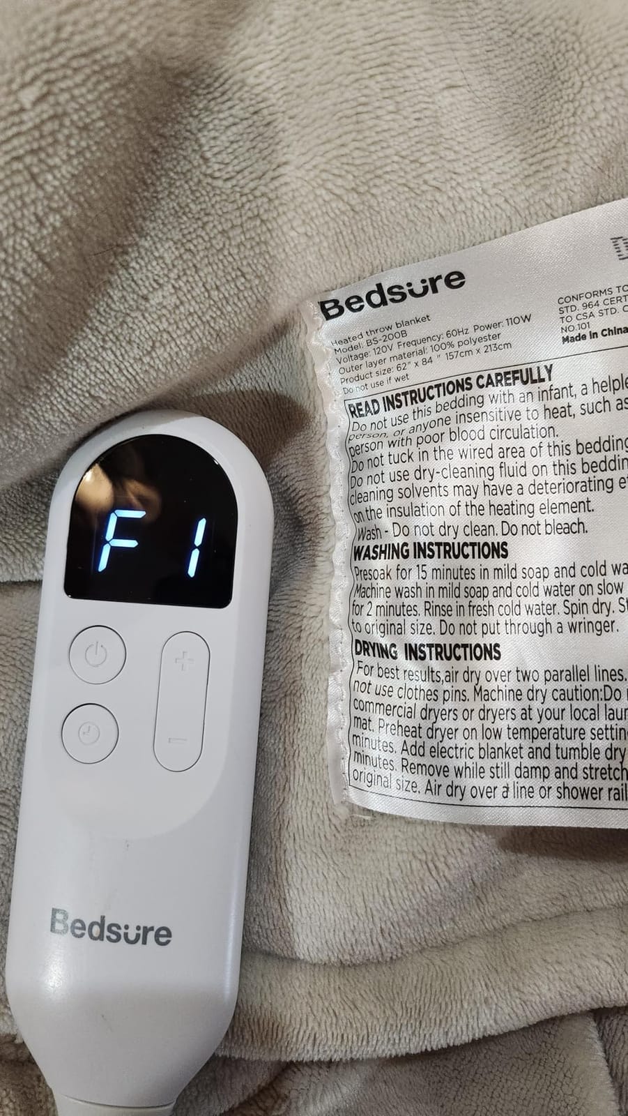Bedsure Electric Blanket King Size - Dual Control Heated Blanket King Size, Fast Heating with 6 Time Settings & 6 Heat Settings, Warm Gift for Grandma (100x90 inches, Grey) customer photo 1