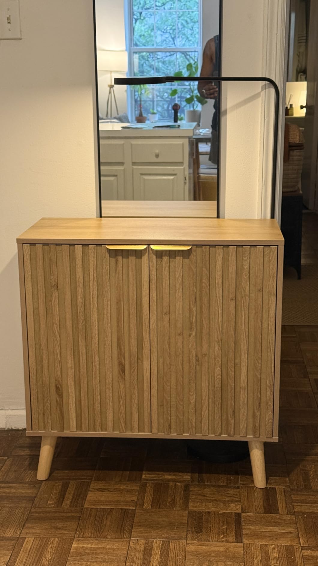 Black Storage Cabinet with Doors, Modern Accent Cabinet, Free Standing Cabinet with Adjustable Shelf, Wooden Buffet Sideboards for Living Room, Kitchen, Dining Room, Entryway customer photo 2