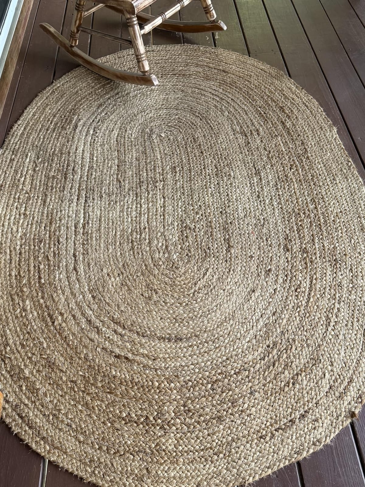 RAJRANG Large Jute Area Rug 8'x 10' Natural Hand Woven Boho Reversible Braided Farmhouse Oval Rugs customer photo 2