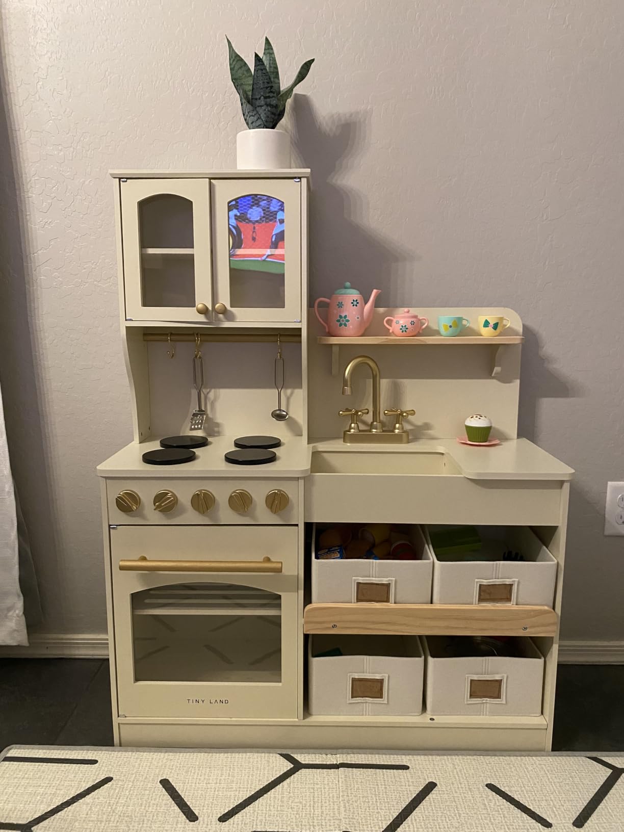 Tiny Land Wooden Play Kitchen for Kids with Toy Storage for Pretend Play customer photo 1