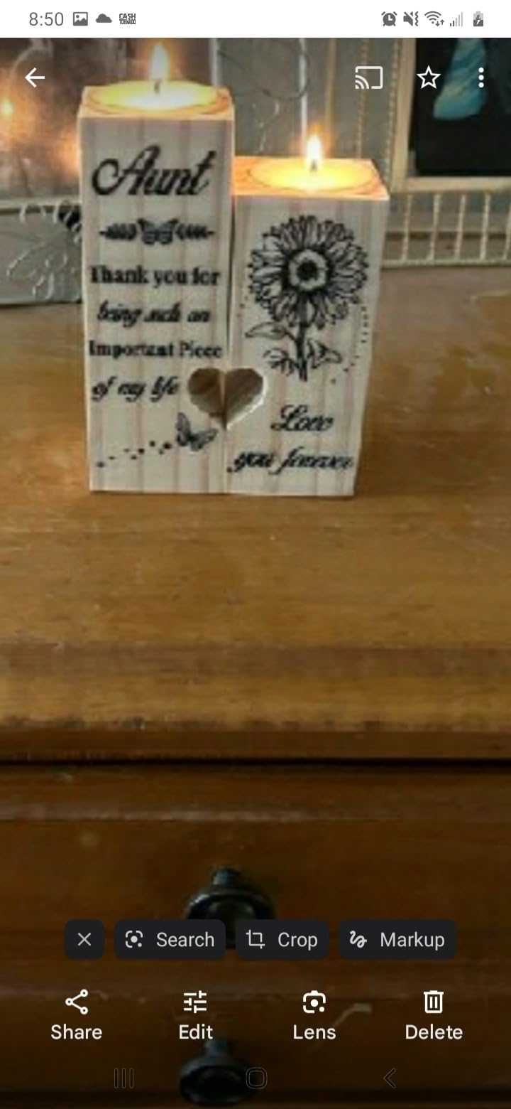 Double Sided Printing Candle Holders, Aunt Gifts from Nieces and Nephews customer photo 2