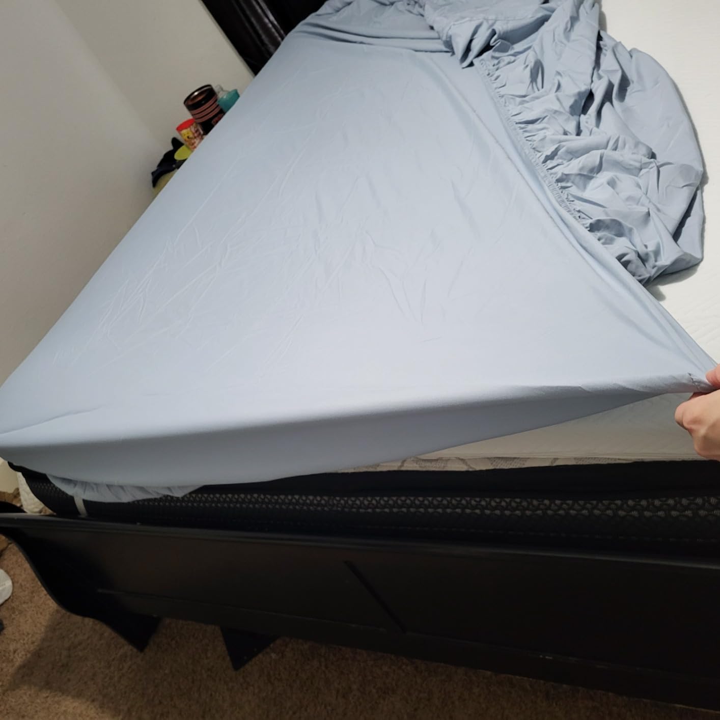 Coolmax® Cooling Sheets for Hot Sleepers, Queen Size, Teal Blue customer photo 2