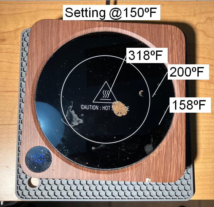 House Gem Coffee Mug Warmer for Desk, Candle Warmer Plate, 12H Timer, Wood customer photo 1